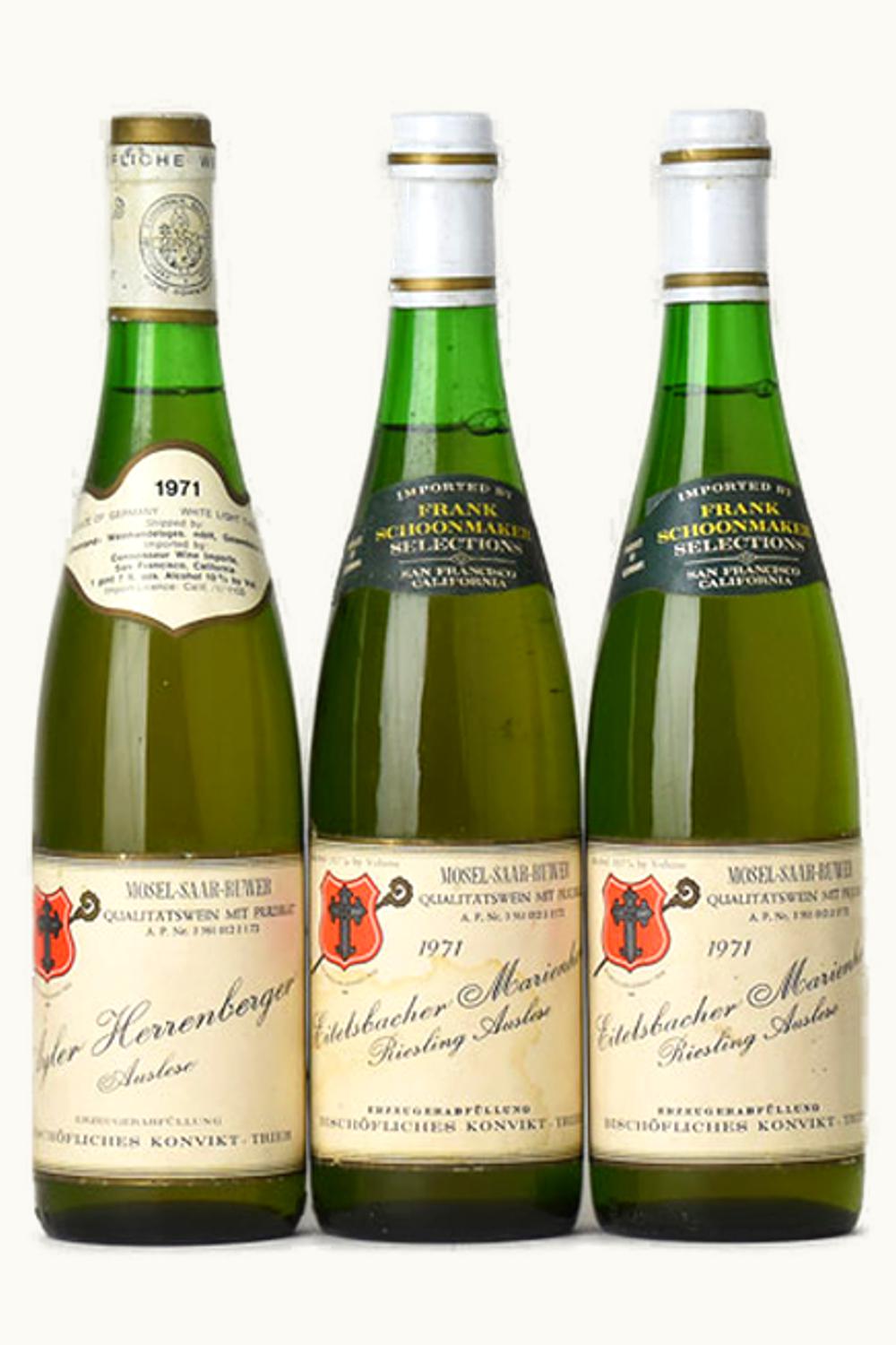 Bischof Trier Bischof Trier Konvikt Eitelsbacher Marienholz Riesling TBA Gold Cap, 1971