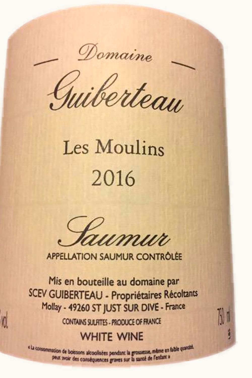 Domaine Guiberteau Domaine Guiberteau Les Moulin Saumur Blanc, 2016
