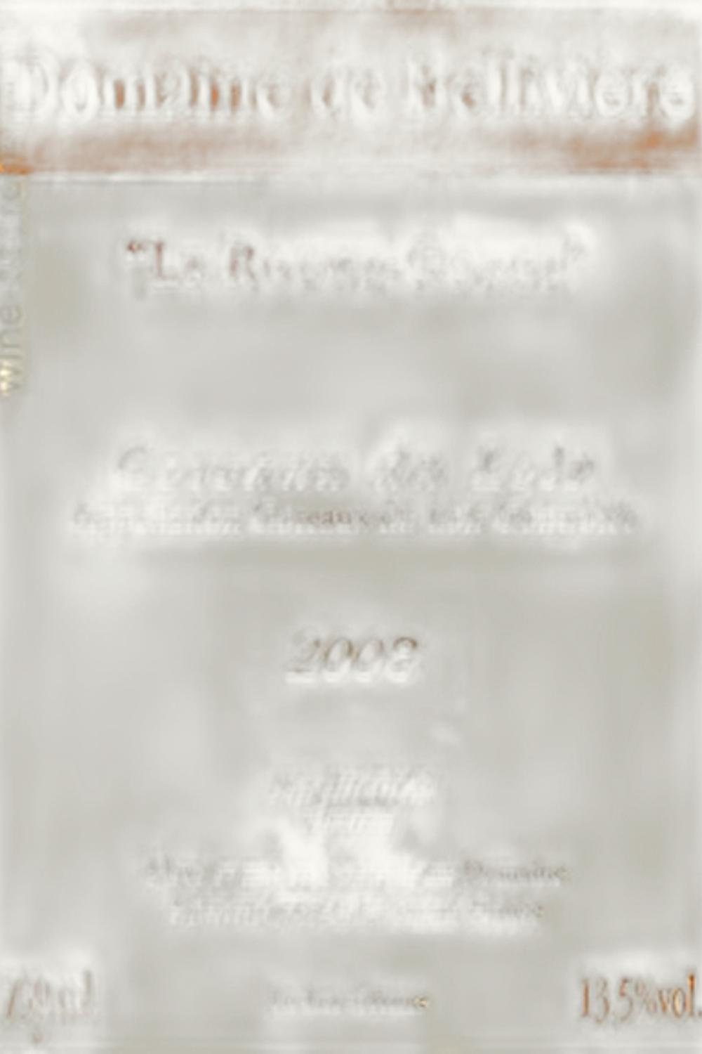 Eric Nicolas Domaine de Belliviere Eric Nicolas Domaine de Belliviere Dom de Bellivière Le Rouge-Gorge Coteaux du Loir Vendômois France, 2013