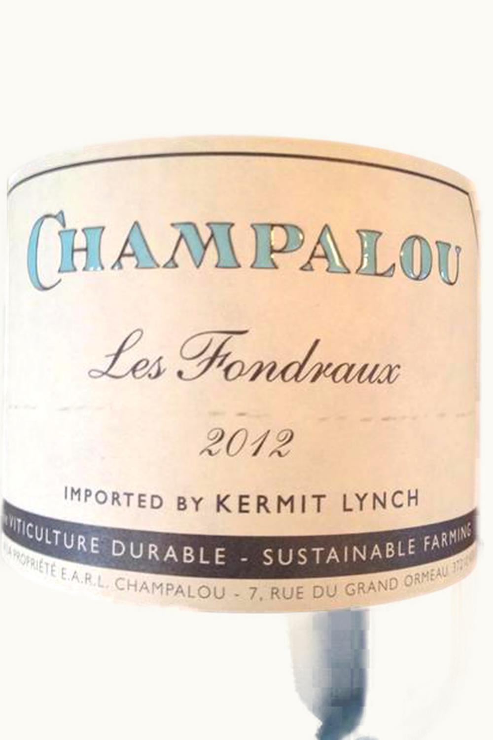 Champalou Champalou La Cuvée de Fondraux Vouvray Touraine Loire, 2012