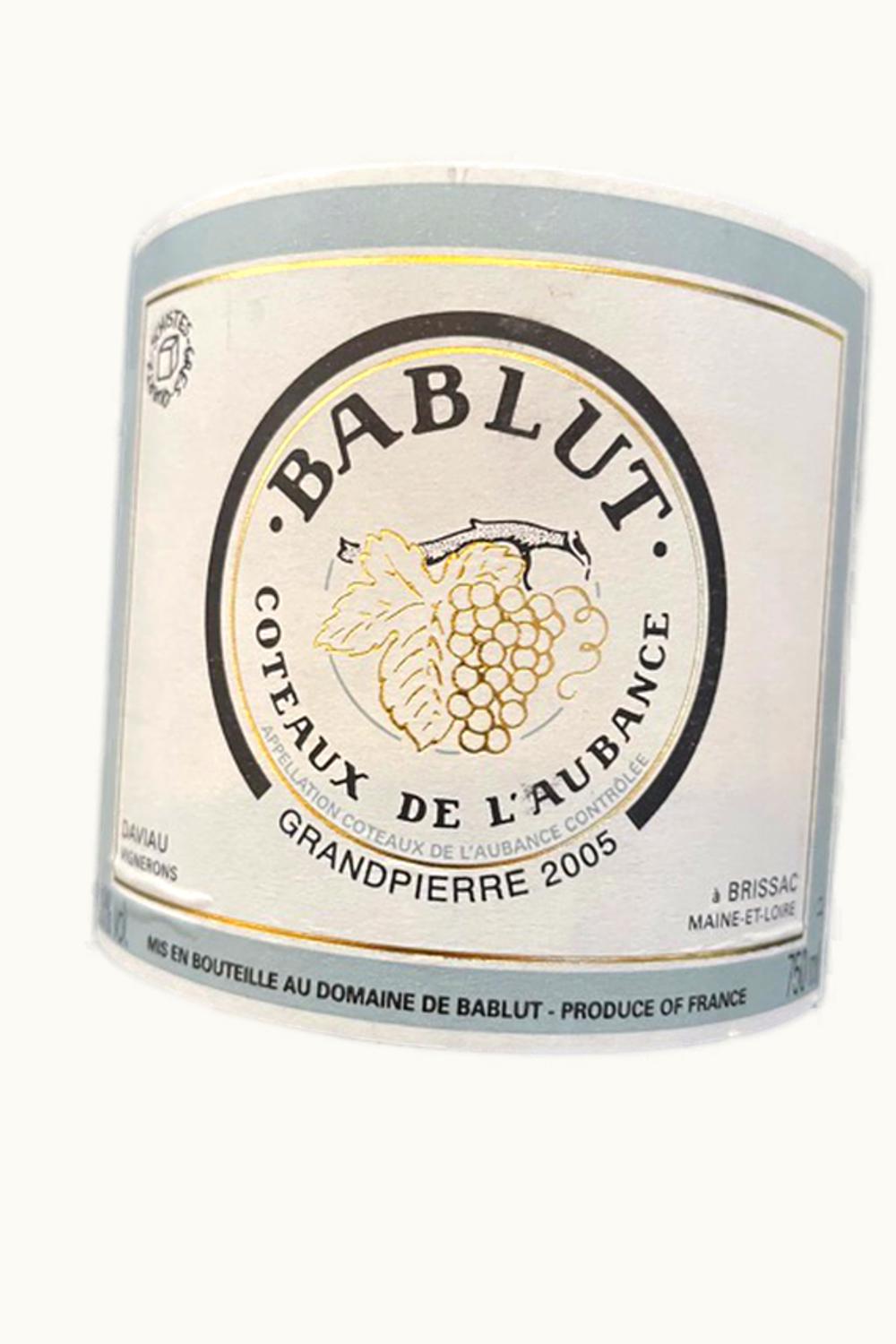 Domaine de Bablut Domaine de Bablut Coteaux l'Aubance Grand Père Anjou Loire, 2010