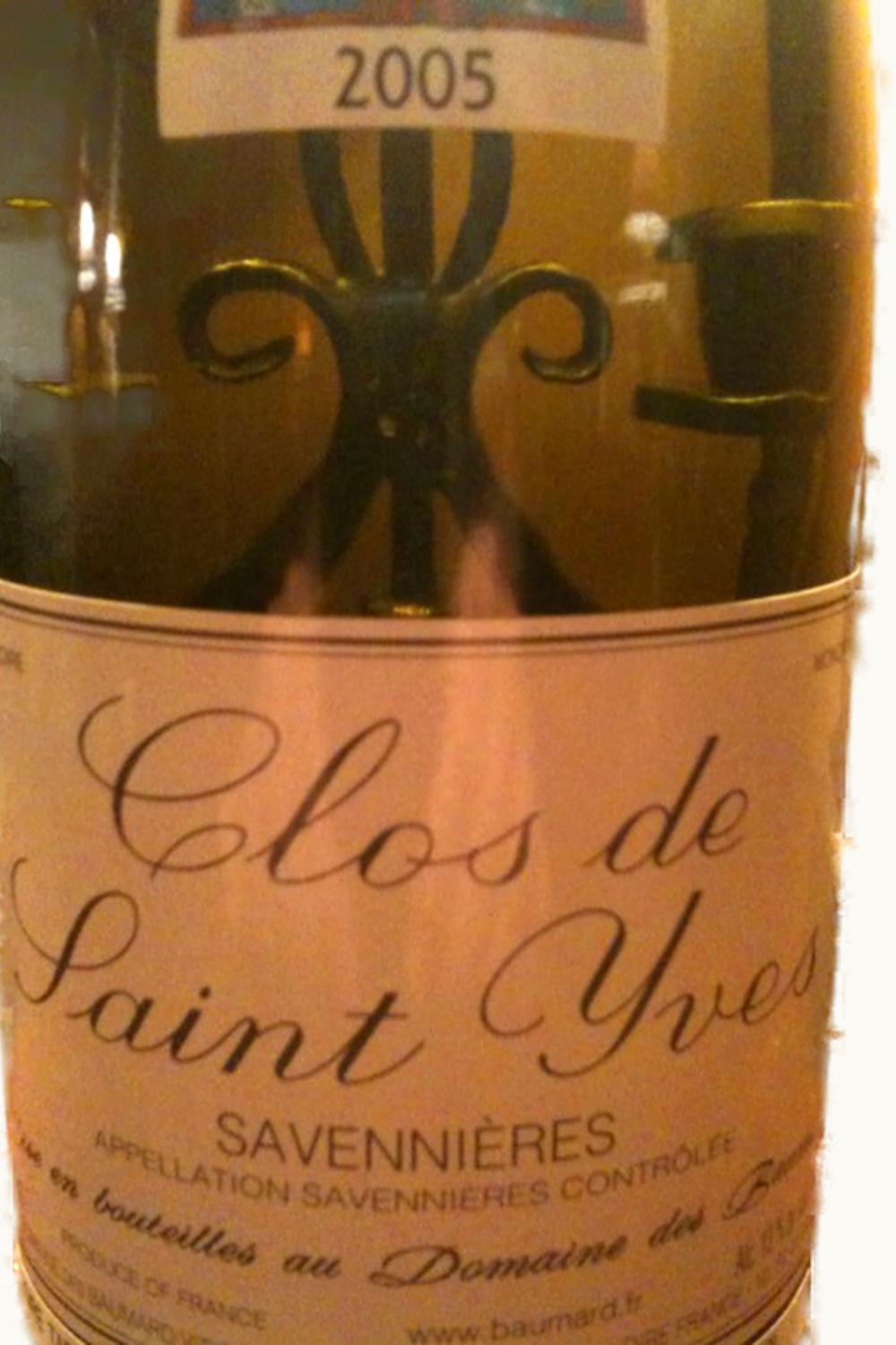 Domaine de Baumard Domaine de Baumard Clos St. Yves Savenières Anjou Loire, 2005