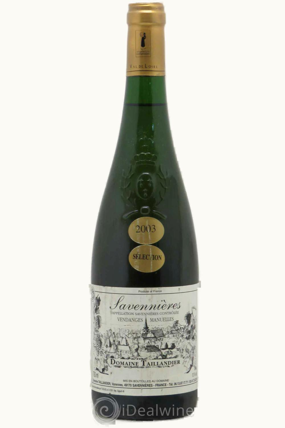 Domaine Taillandier Domaine Taillandier Savenières Anjou Loire France, 2003