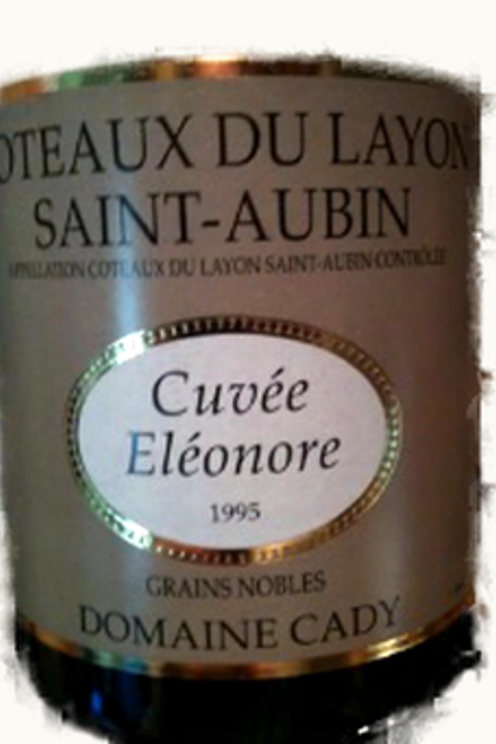 Domaine Cady Domaine Cady Cuvee Eleonore Grain Noble Coteaux du Layon St. Aubin de Luigne Anjou Loire France, 1995