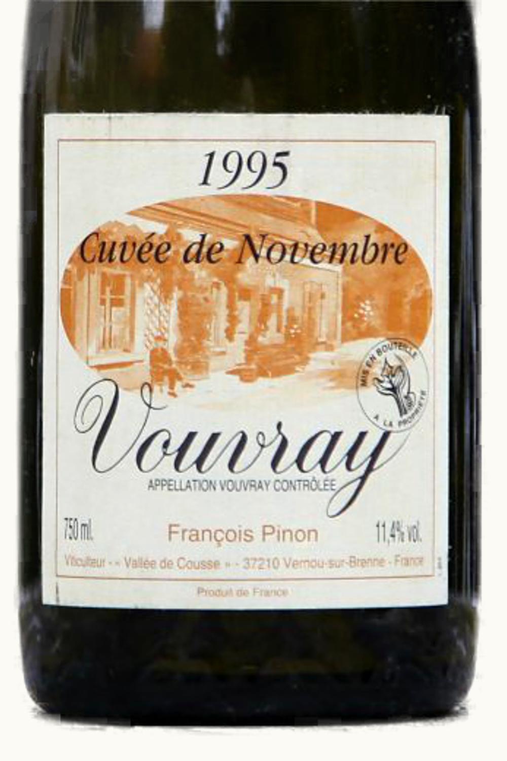 Francois Pinon Francois Pinon Cuvee de Novembre Vouvray Moelleux Touraine Loire France, 1995