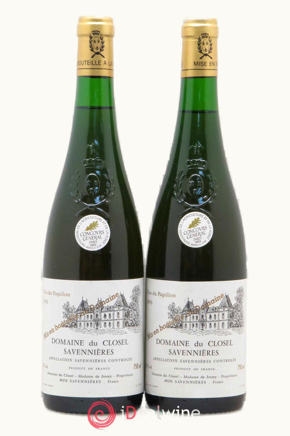 Domaine du Closel Domaine du Closel De Vaults Clos Papillon Cuvee Spc Savenier Anjou Loire France, 1990