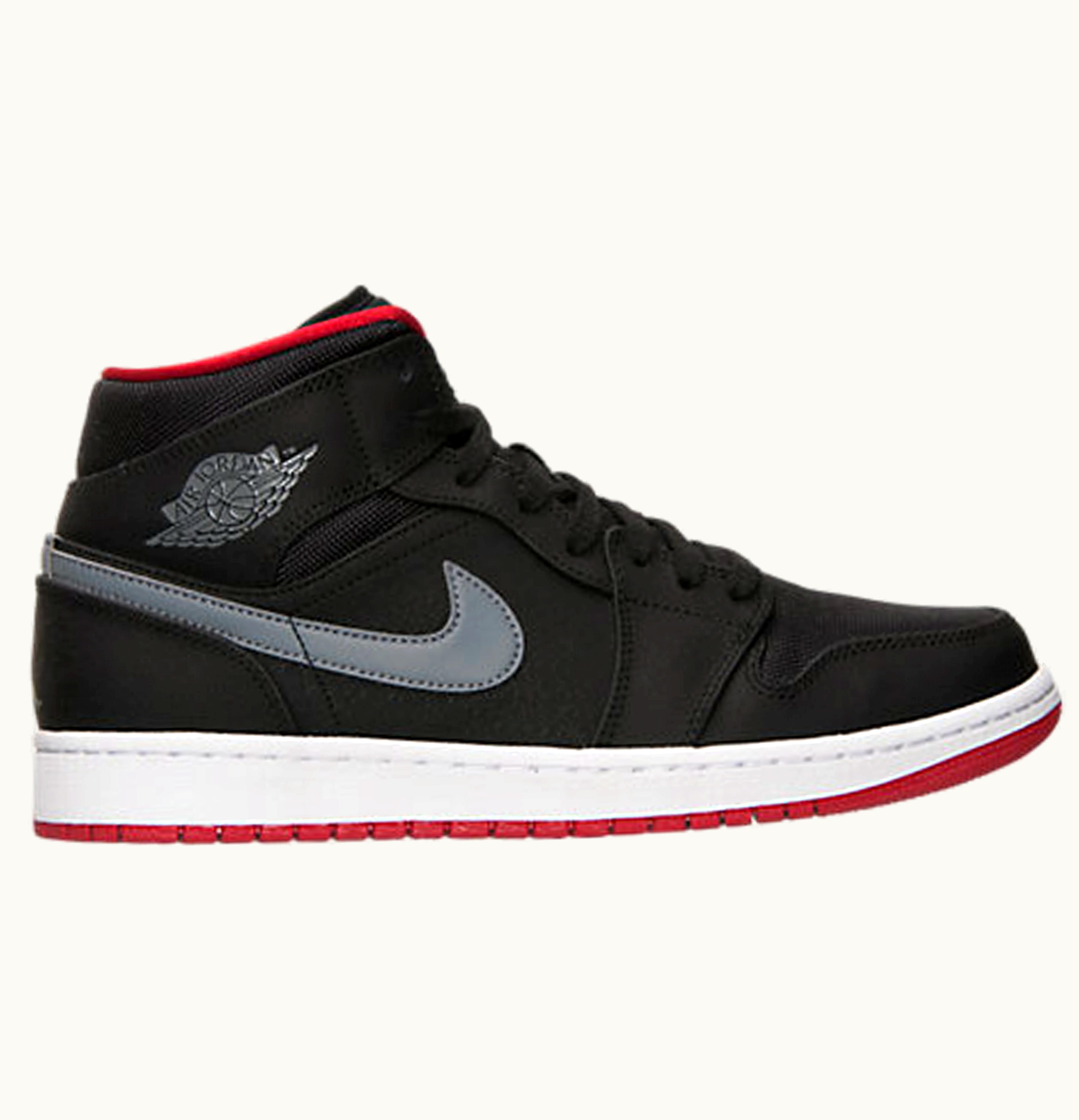 Jordan Air Jordan 1 Mid Black Cool Grey Gym Red