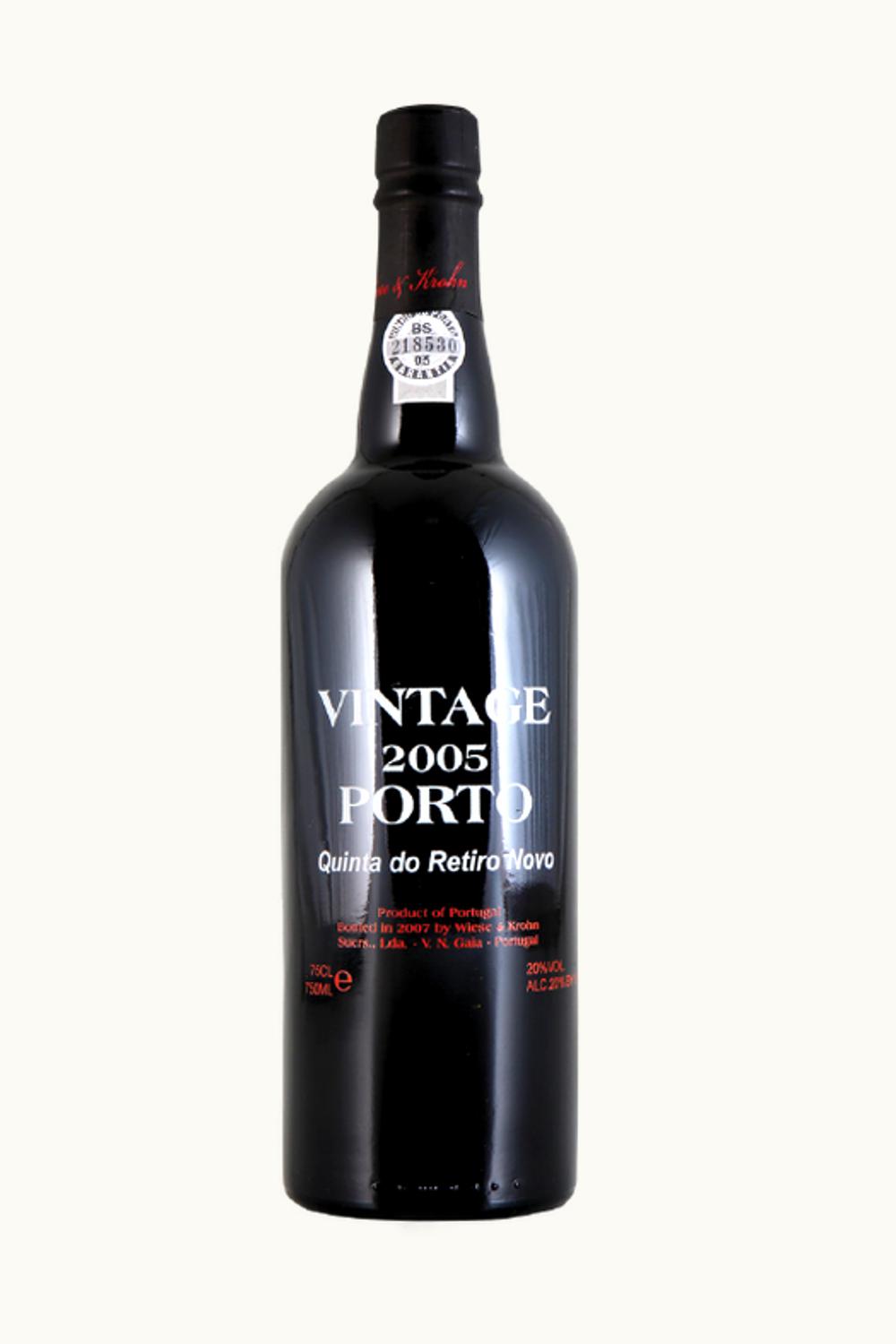 Wiese & Krohn Wiese & Krohn Quinta Retiro Novo Port Single Vintage Oporto Douro Portugal, 2005