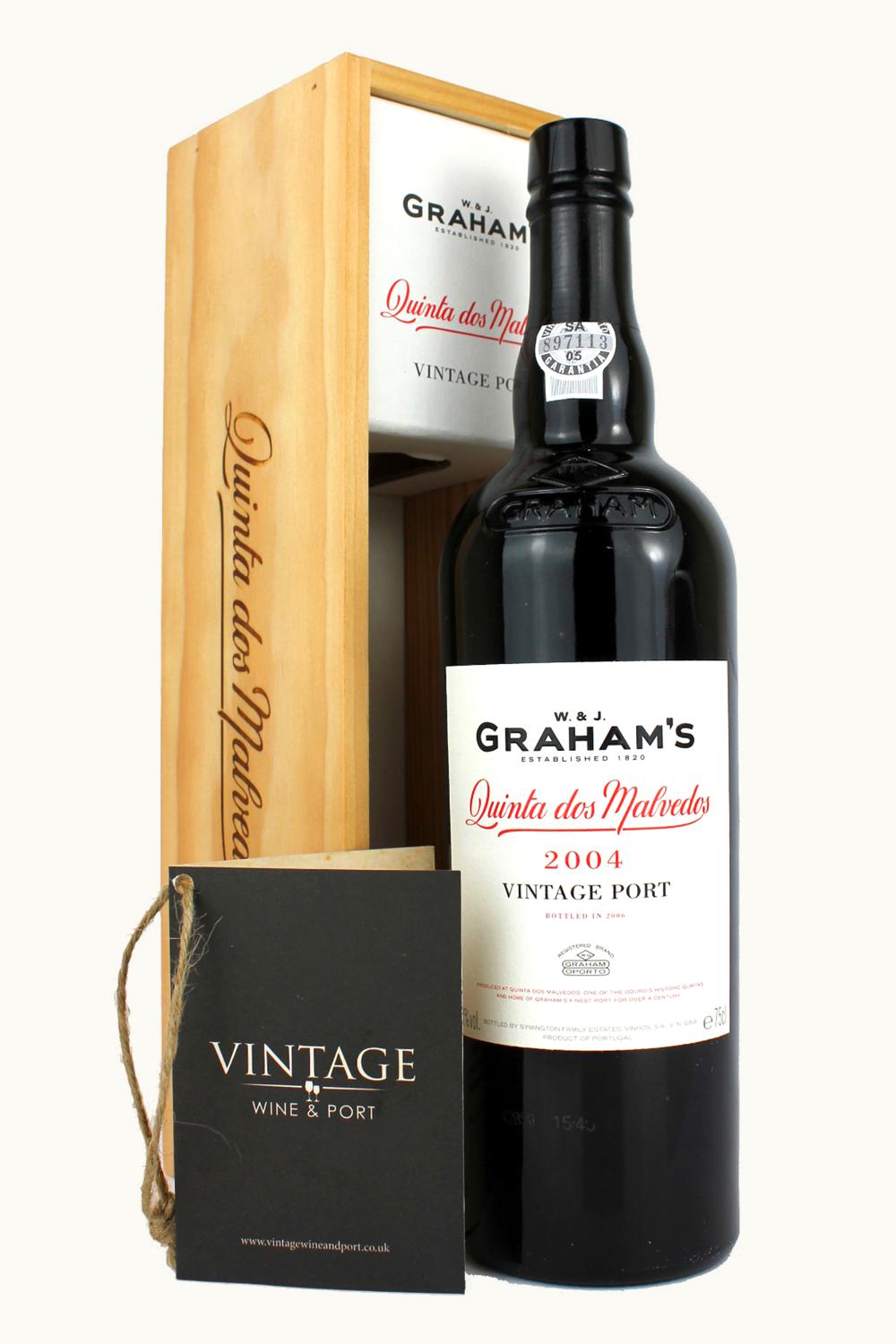 W. & J. Graham's W. & J. Graham's Quinta dos Malvedos Vintage Port Single Oporto Douro Portugal, 2004