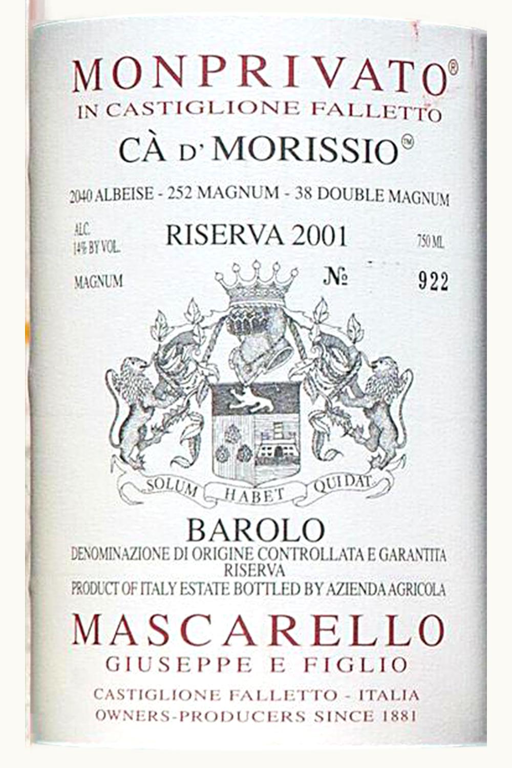 Giuseppe Mascarello e Figlio Giuseppe Mascarello e Figlio Monprivato Ca' d'Morissio Rsv, 2001
