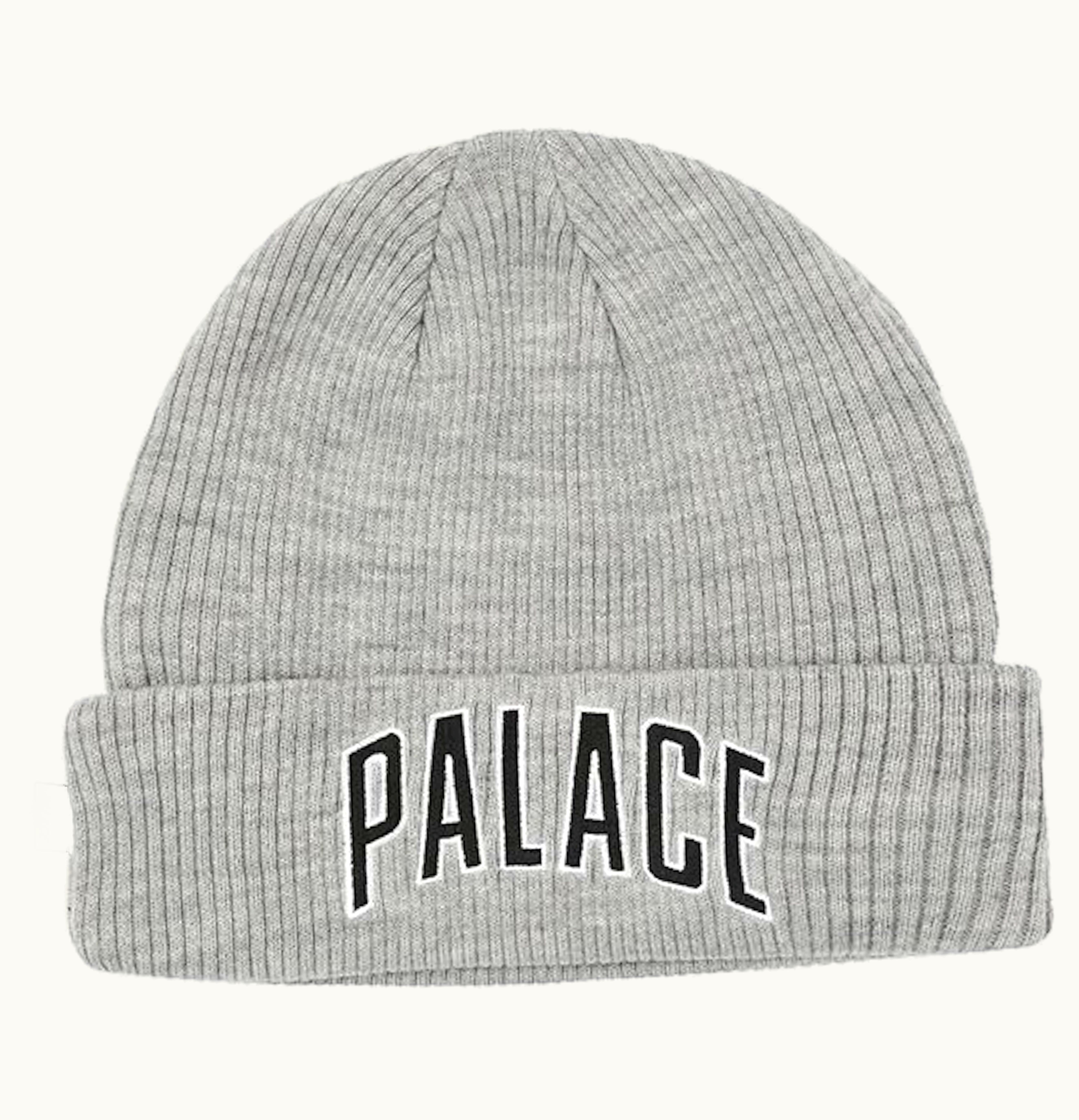 Palace Palace Arch Logo Beanie Light Grey Marl