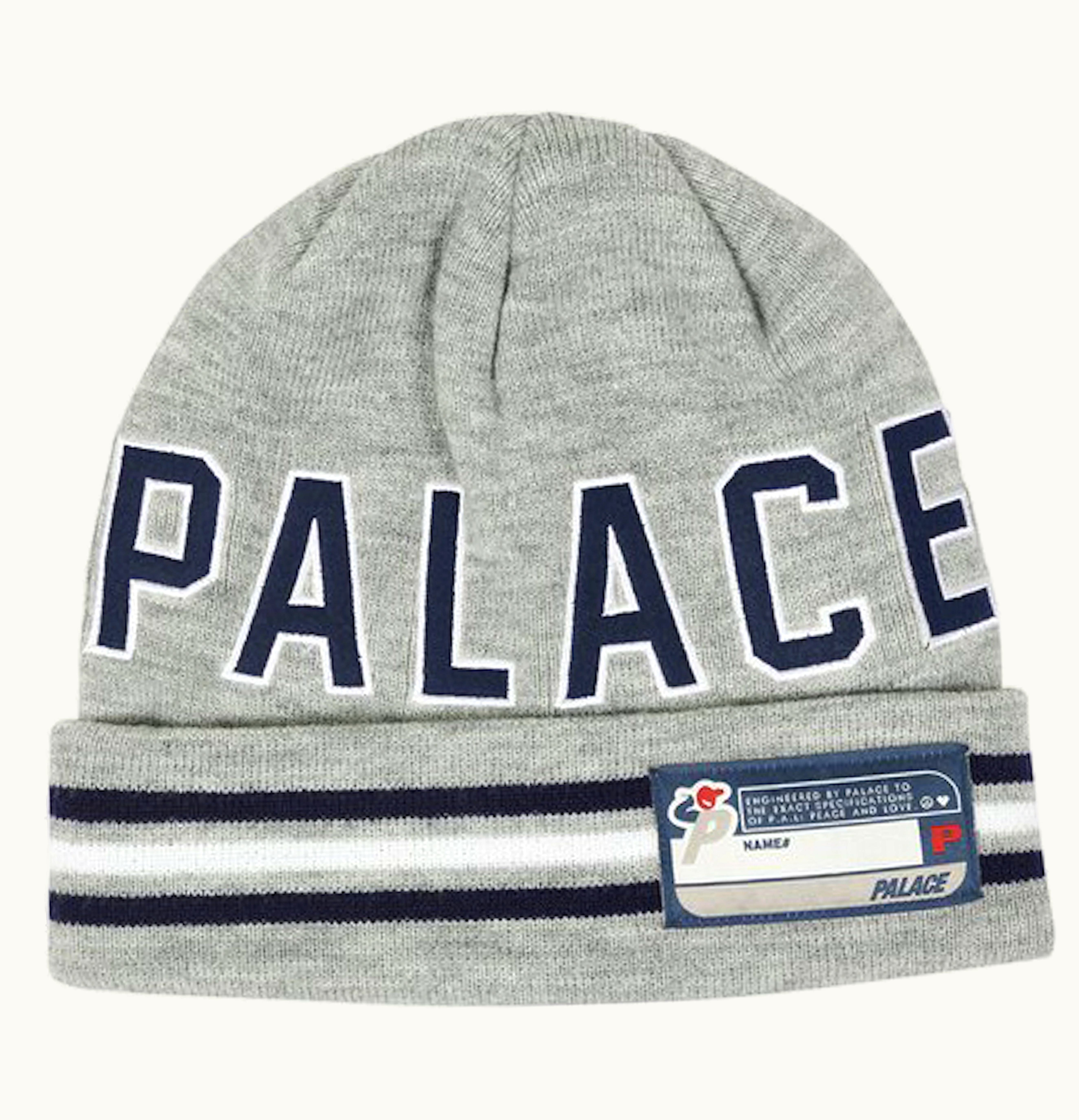 Palace Palace College Beanie Light Grey Marl