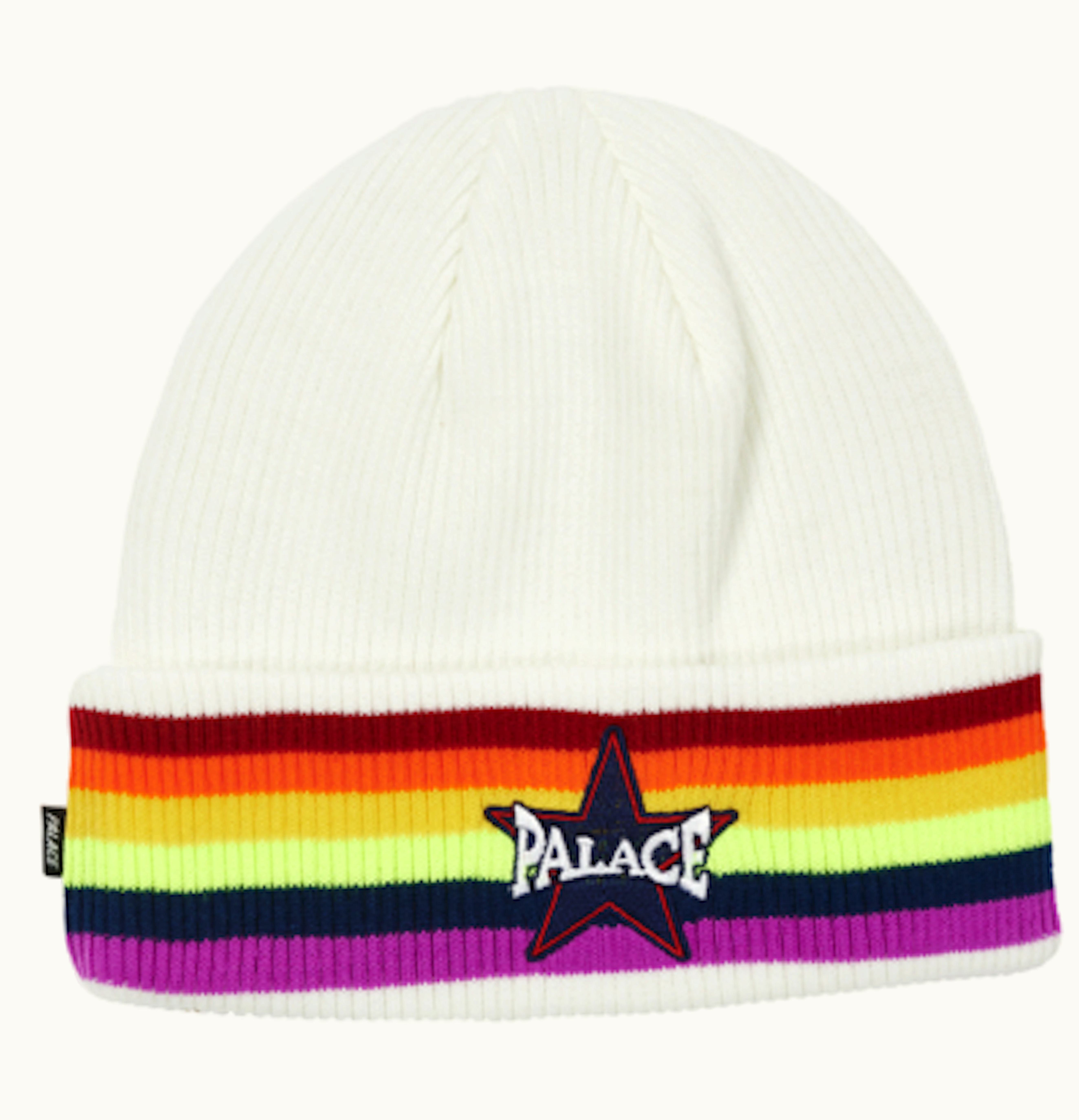 Palace Palace Rainbow Beanie White