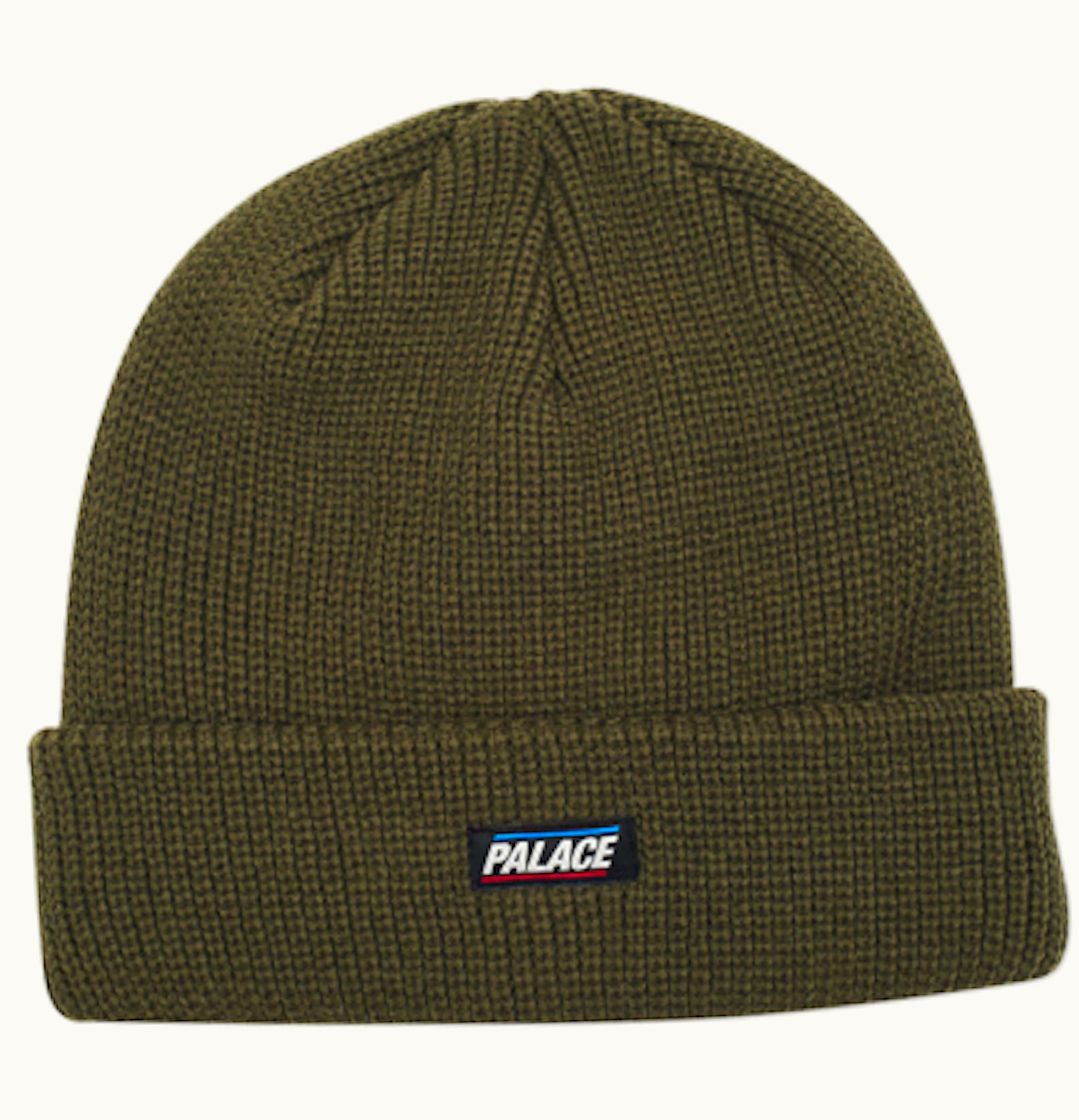 Palace Palace Flag Label Beanie Army Green