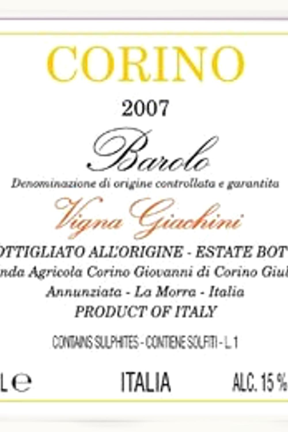 Giovanni Corino VIgna Giachini Barolo, 1985