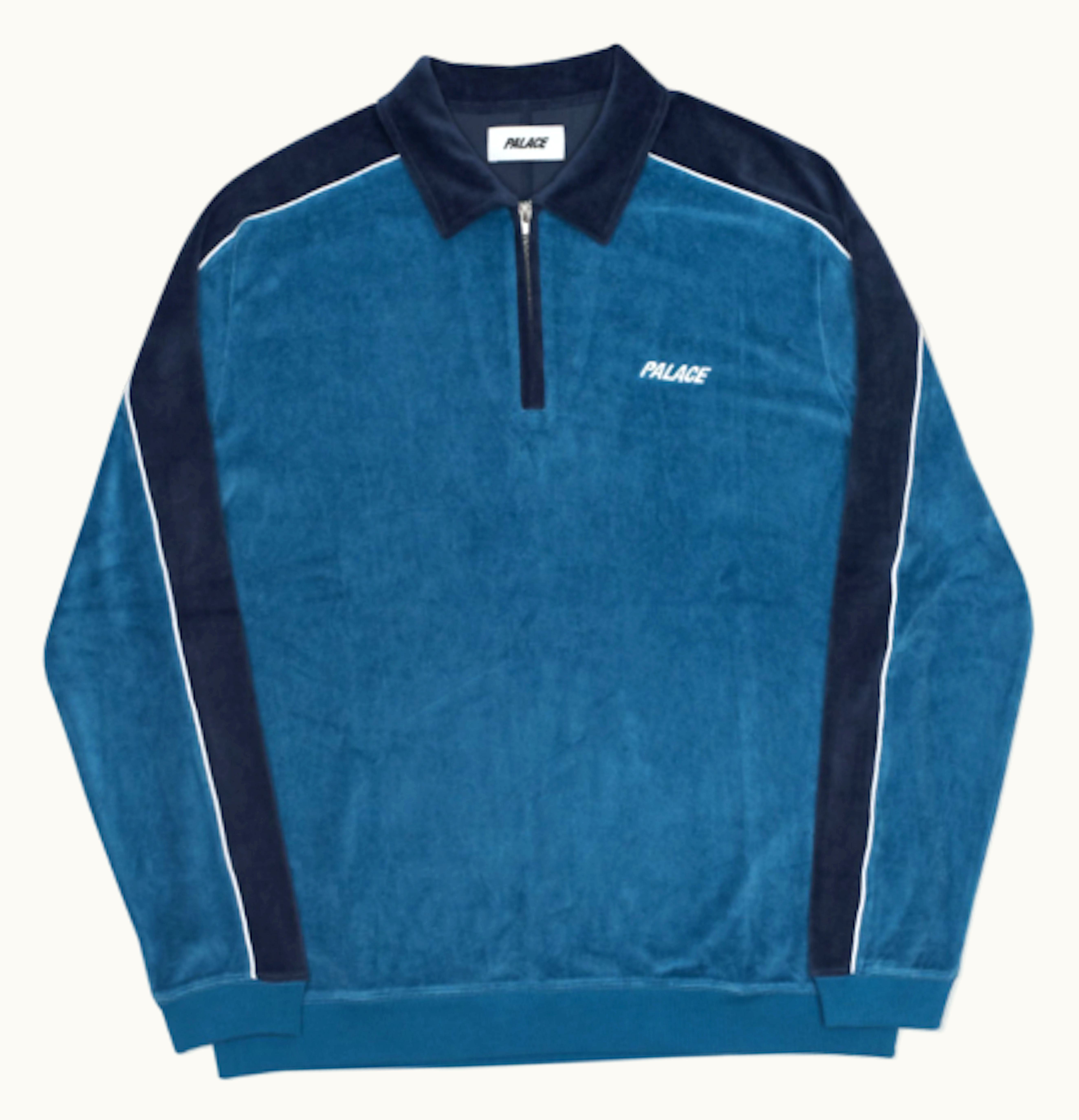 Palace Palace Velour Half Zip Grey Black