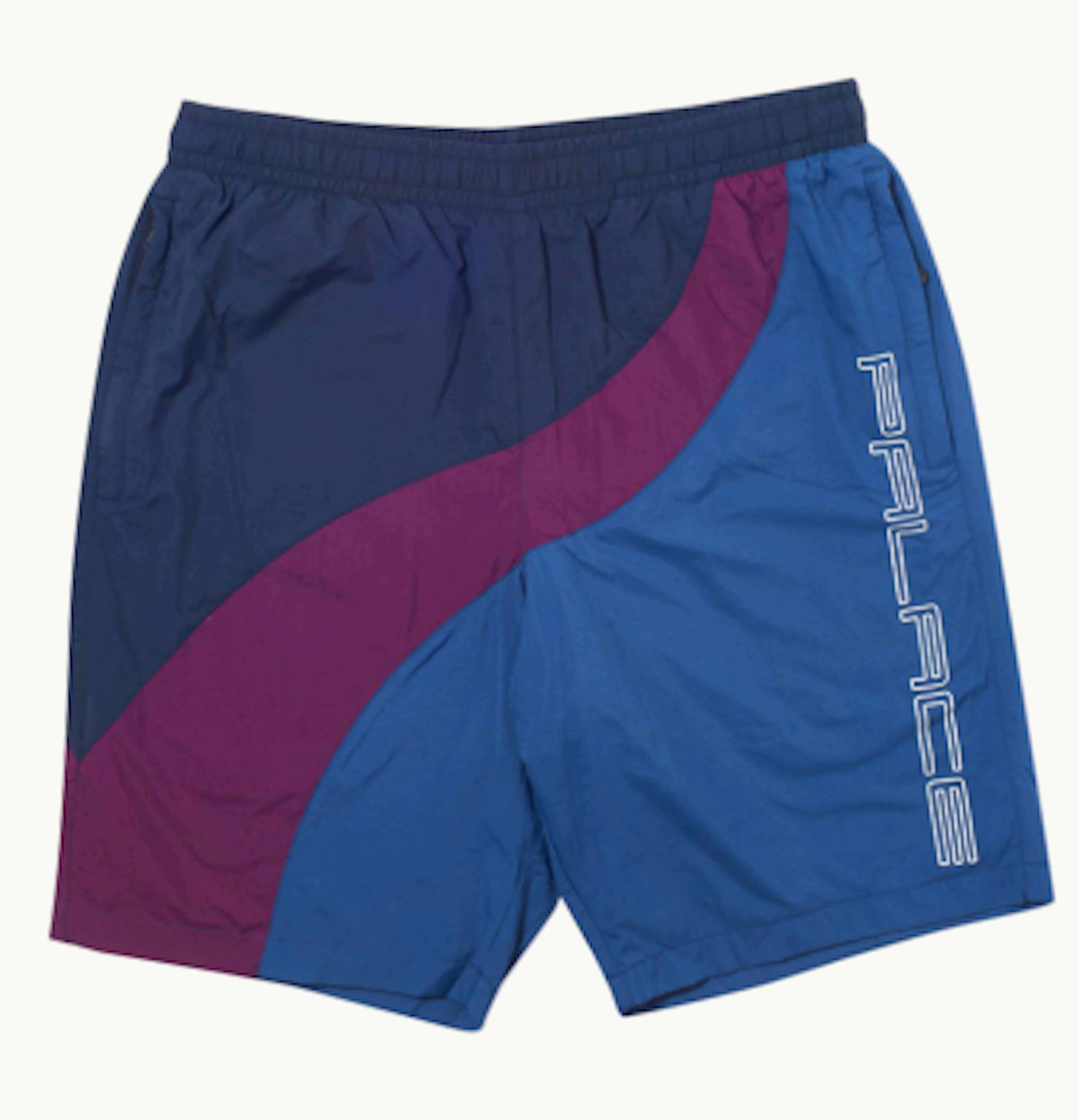 Palace Palace Wave Runner Shell Shorts Grey Plum Navy