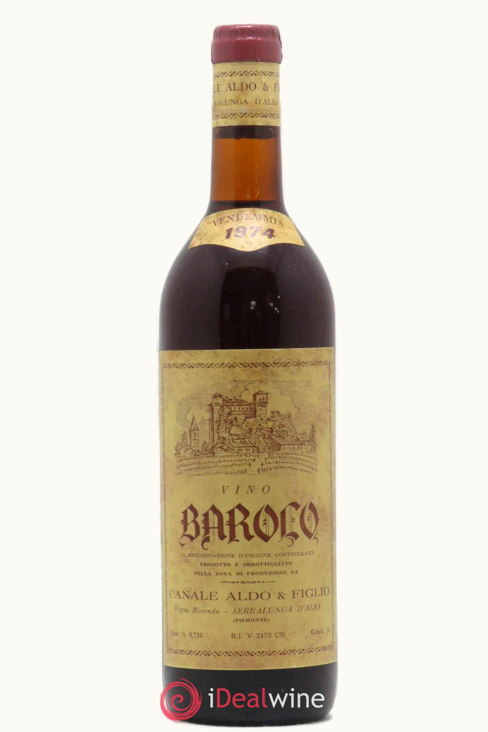 Canale Aldo e Figlio Podere dell'Antica VIgna Rionda Barolo, 1974