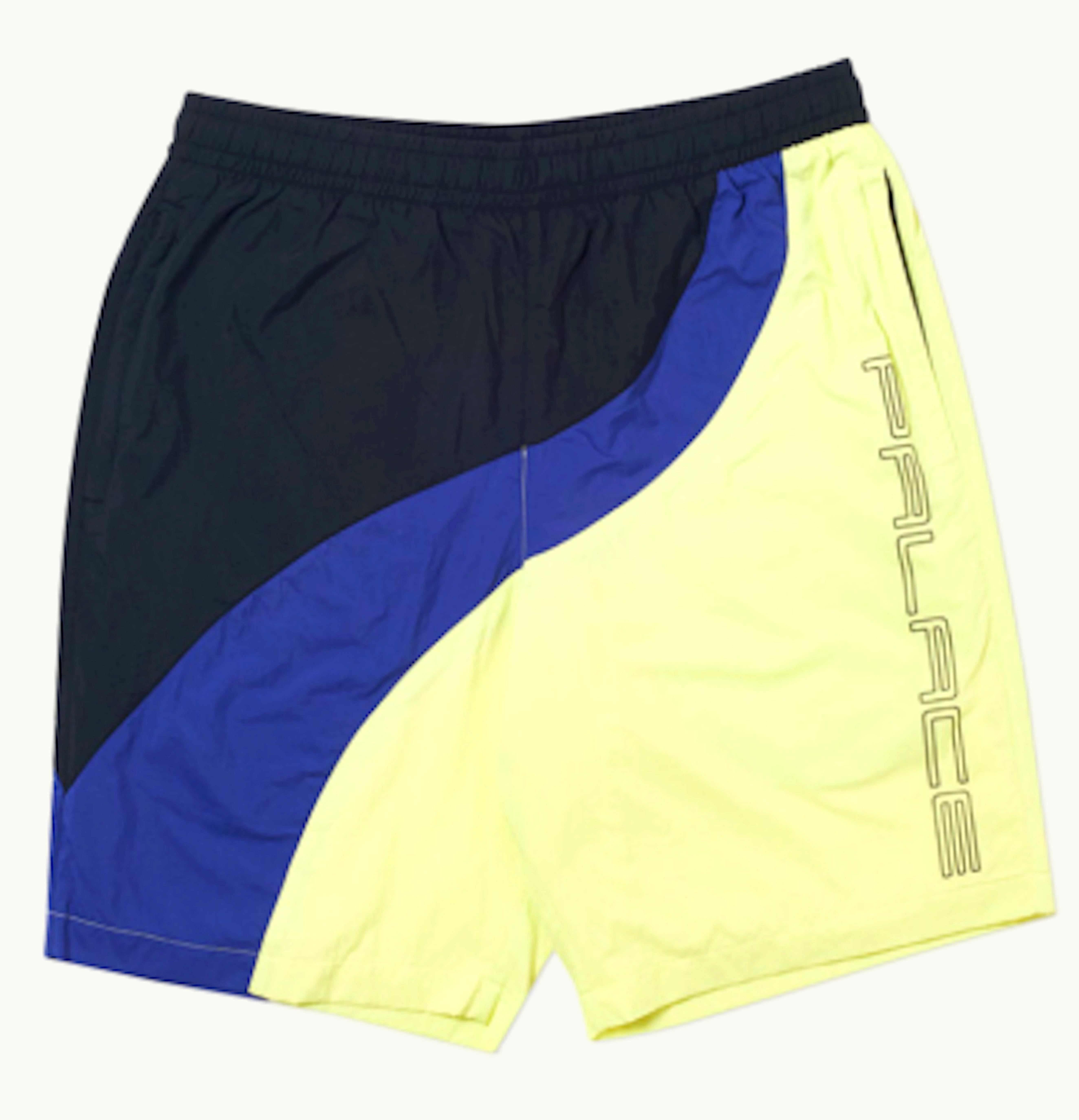 Palace Palace Wave Runner Shell Shorts Yellow Blue Black