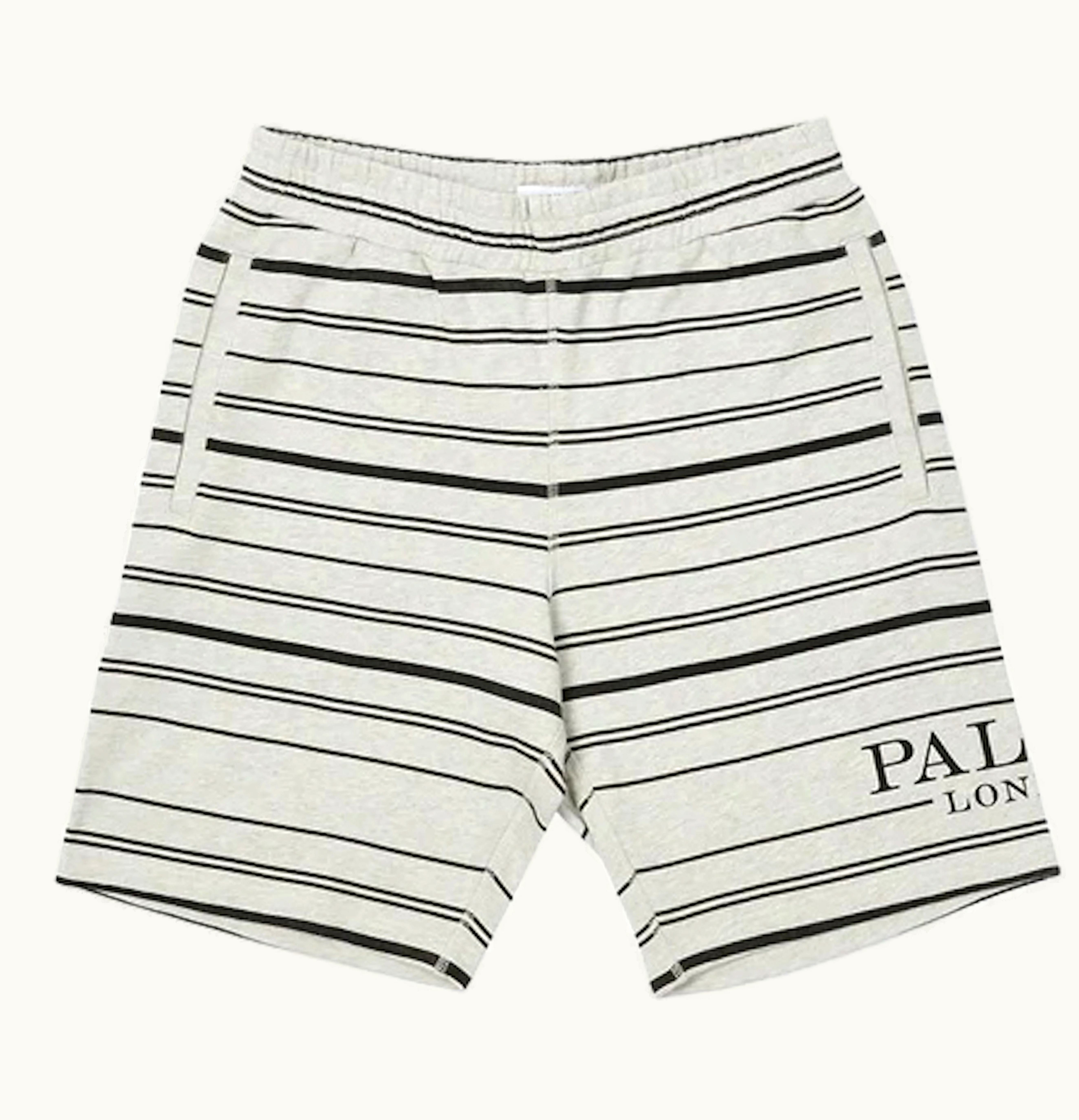 Palace Palace Printed Stripe Shorts Grey Marl