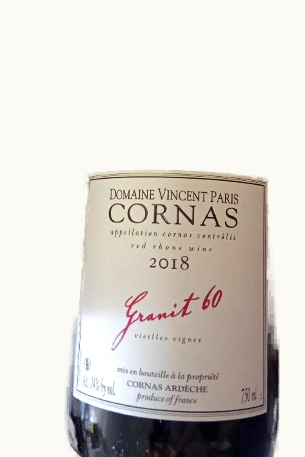 Domaine VIncent Paris Granit 60 Cornas Rhone France, 2018