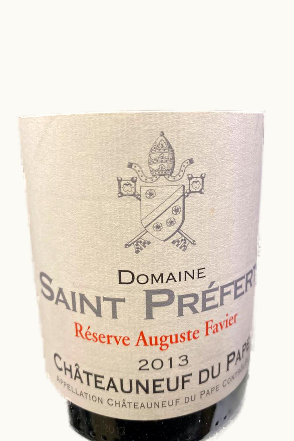 Domaine Saint Préfert Domaine Saint Préfert Reserve Auguste Favier Chateauneuf du Pape Rhone France, 2013