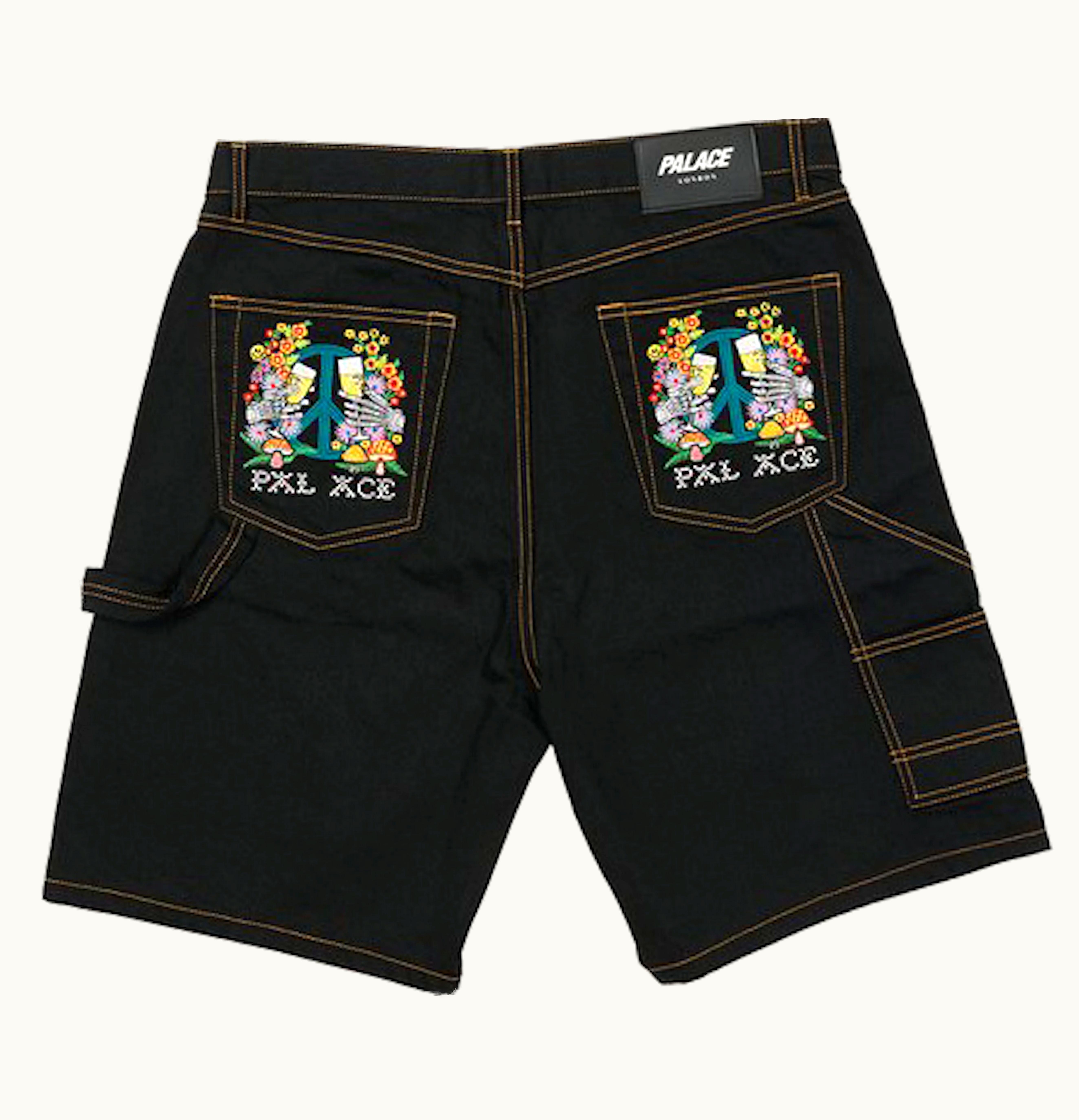 Palace Palace Hippy Salute Denim Shorts Black