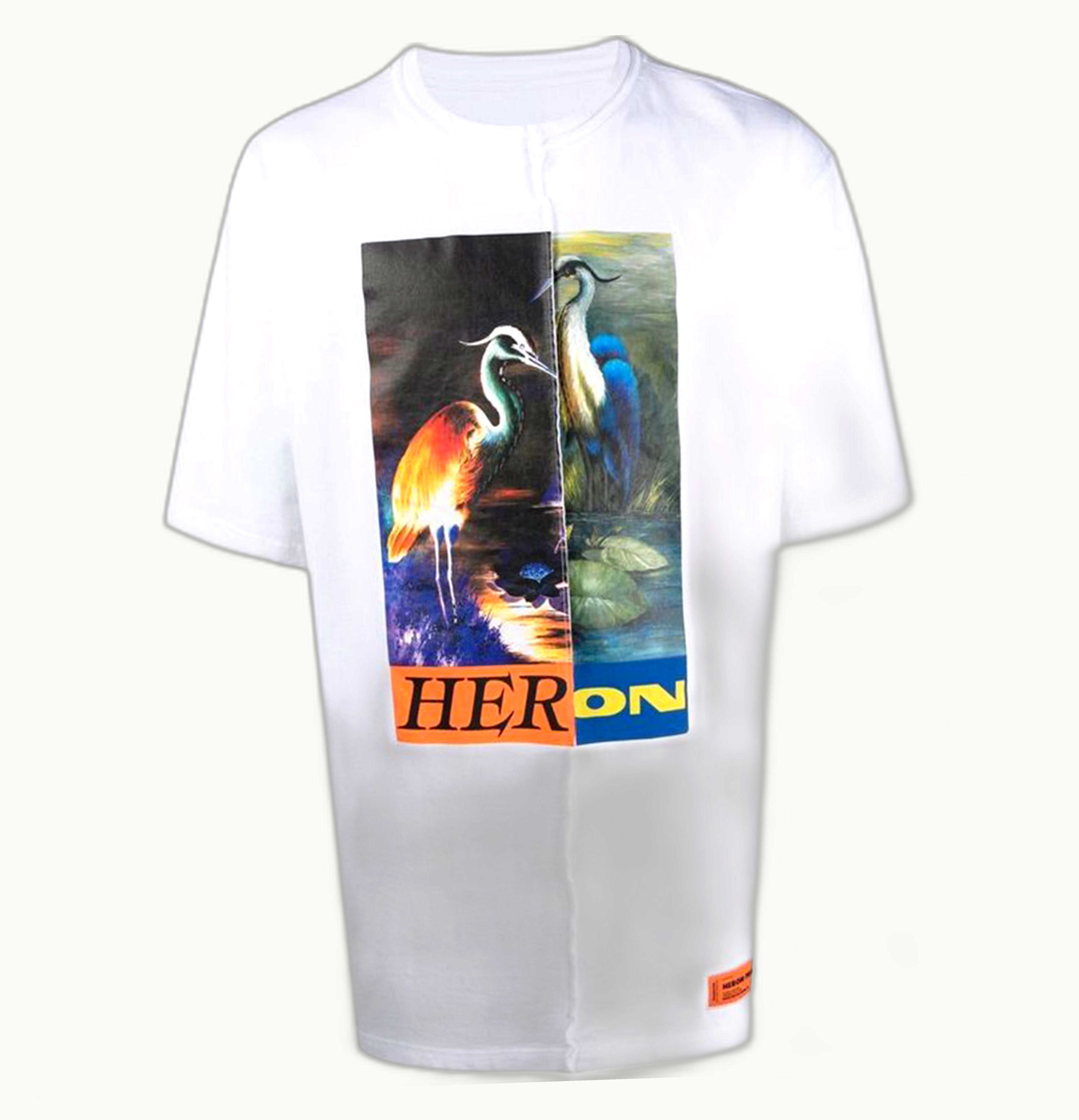 Heron Preston Heron Preston Split Herons Oversized T Shirt White Multi