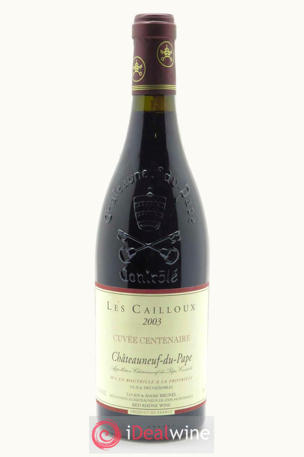 Lucien & André Brunel Lucien & André Brunel Châteauneuf-du-Pape Les Cailloux Cuvée Cent, 2003