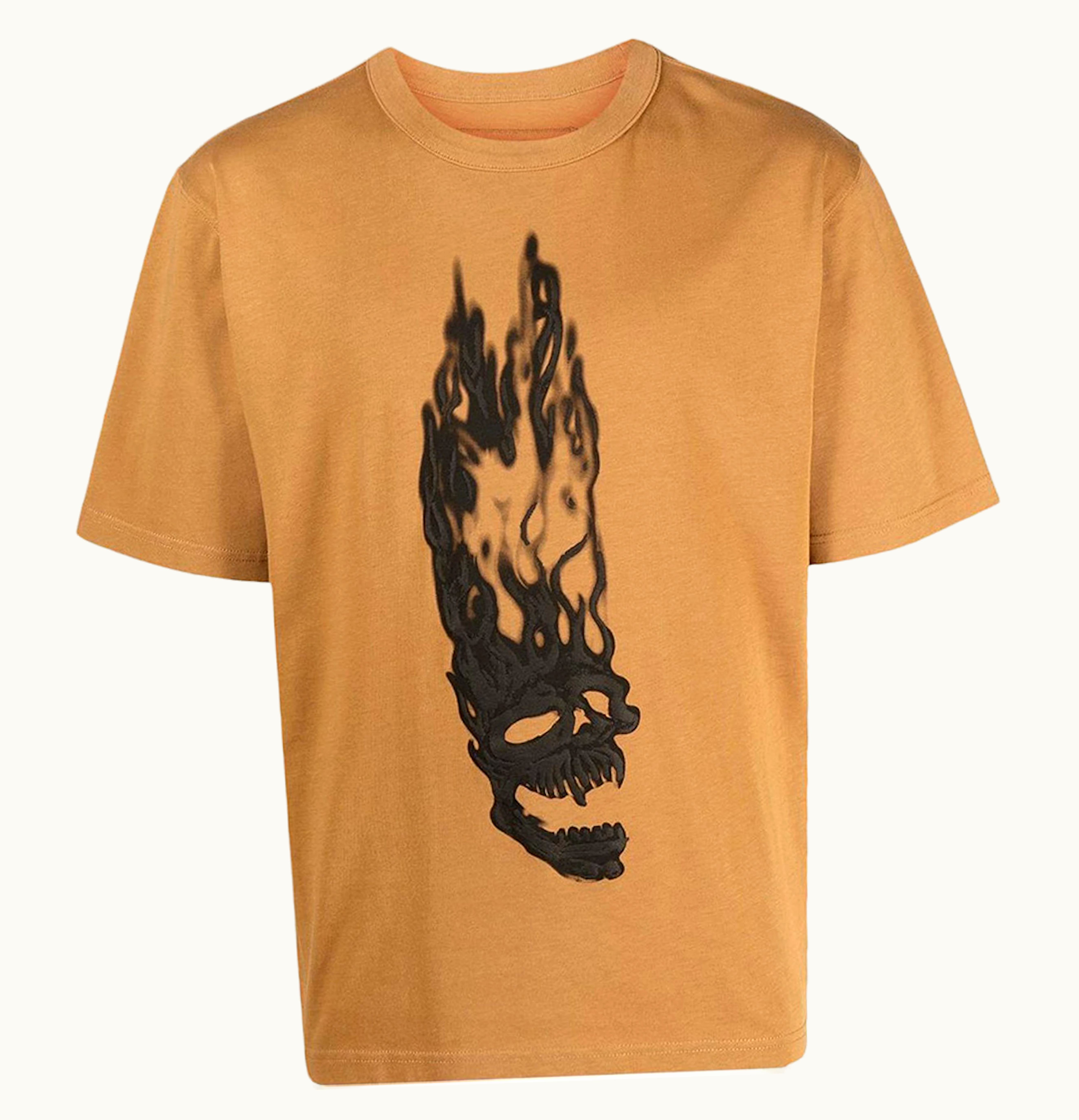 Heron Preston Heron Preston Flaming Skulls Tee T Shirt Tobacco Brown Black