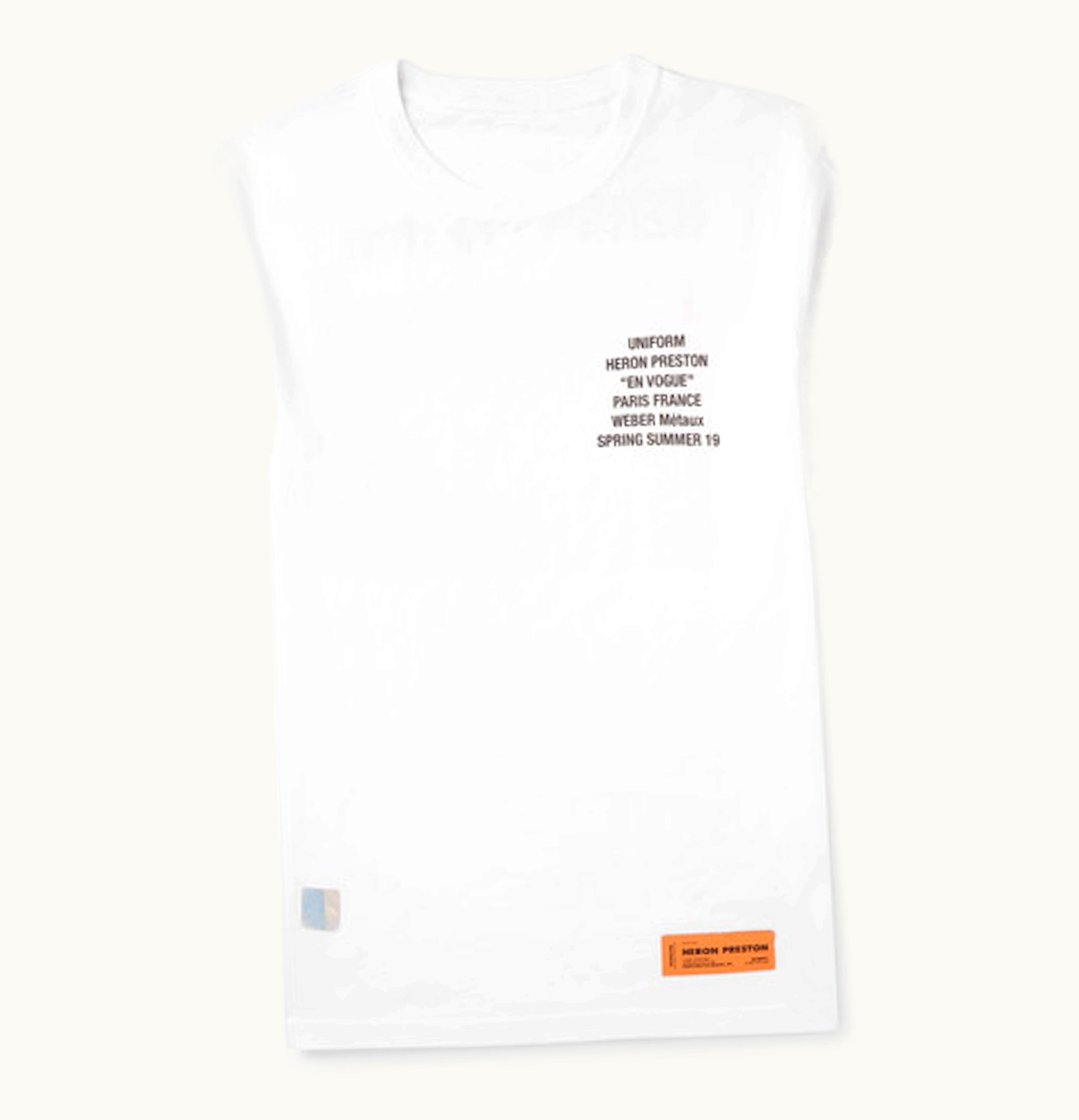 Heron Preston Heron Preston Oversized Men at Work Graphic T Shirt White Multicolor