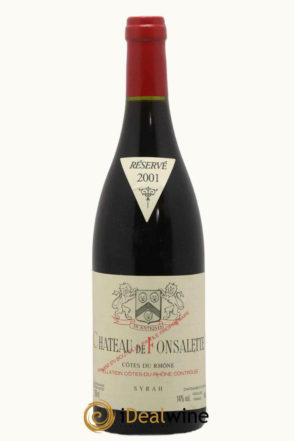Domaine de Fonsalette Domaine de Fonsalette Cuvée Syrah Réserve Côte du Rhône, 2001