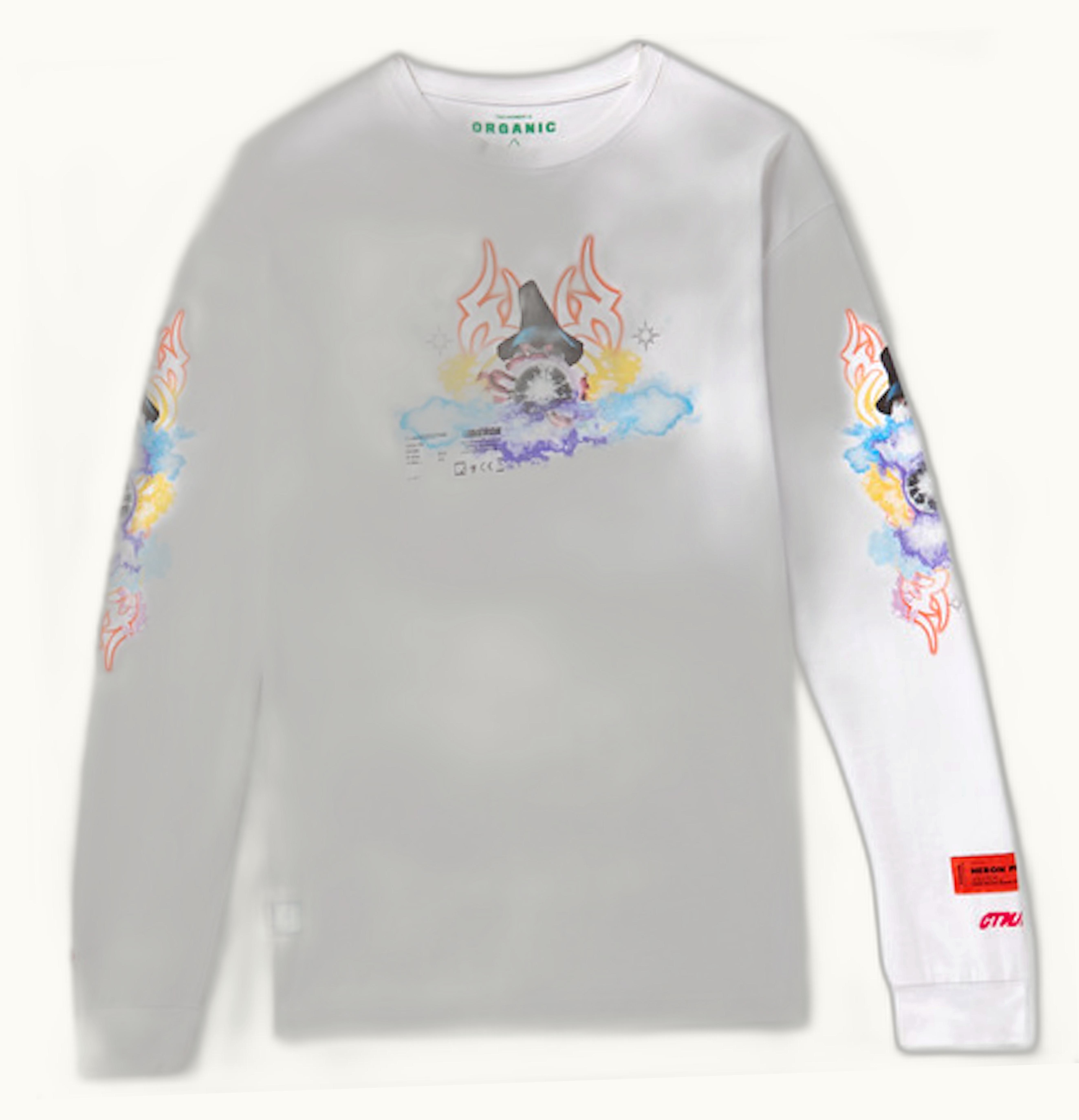 Heron Preston Heron Preston Oversized Tribal Wizard L S T Shirt White Multicolor