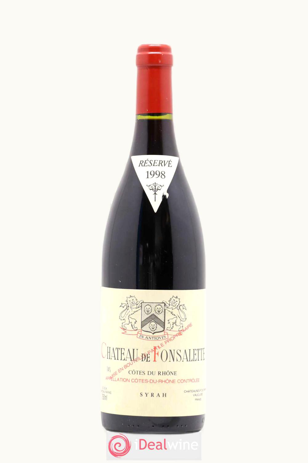 De Fonsalette Cuvée SRA Réserve Côte du Rhône, 1998
