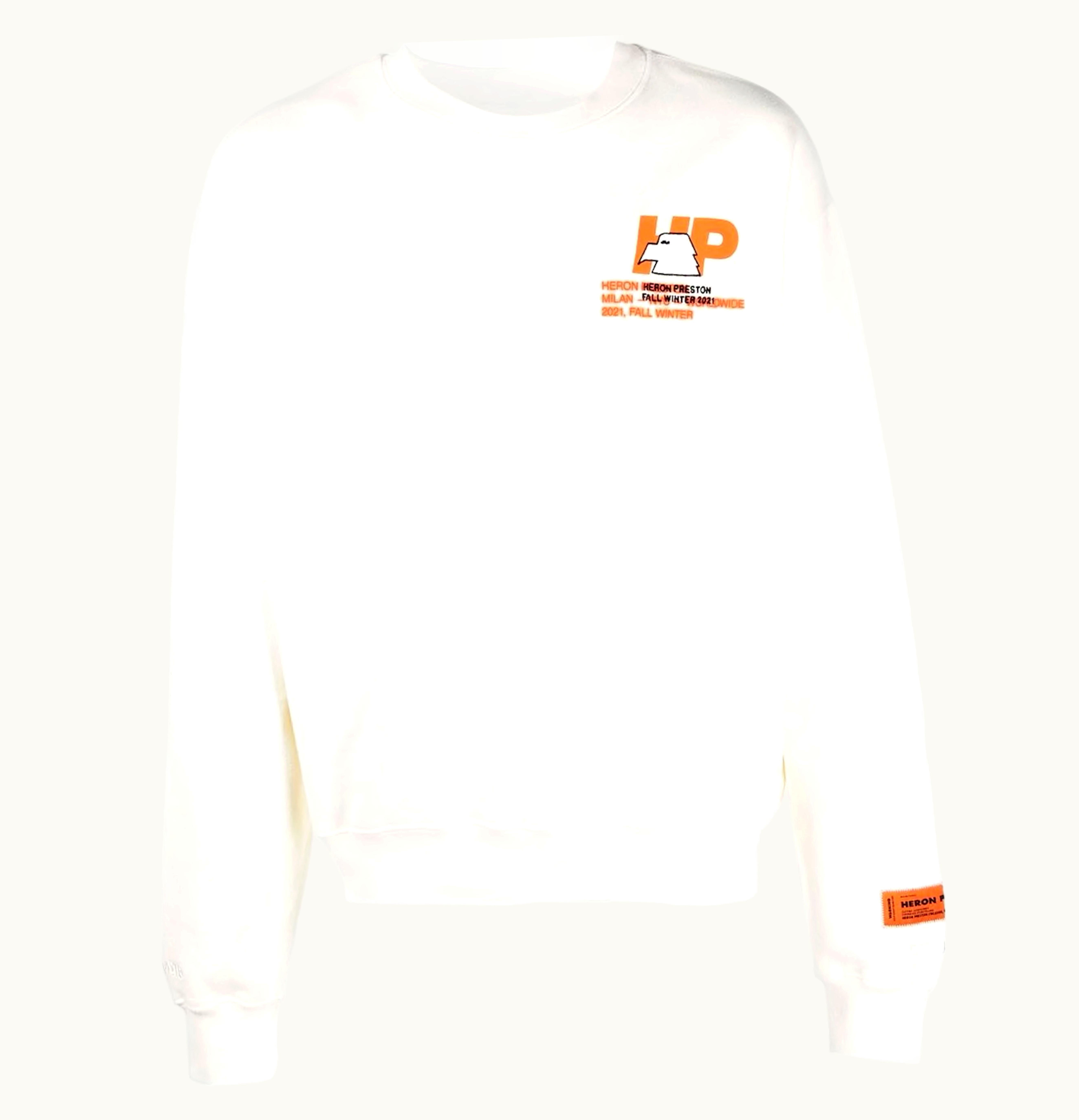 Heron Preston Heron Preston HP Eagle Trading Crewneck Cream Orange Light Blue