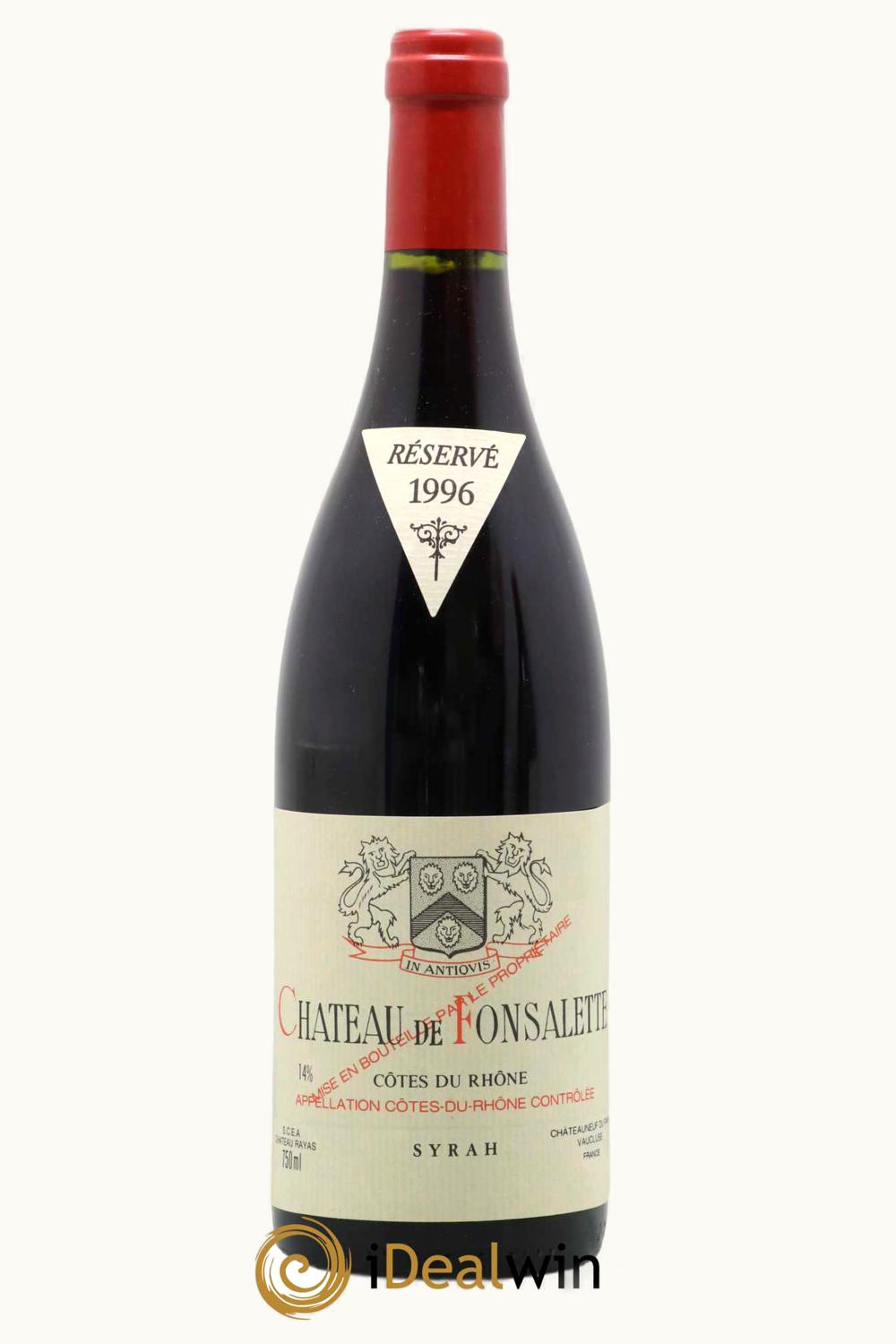 De Fonsalette Cuvée Syrah Réserve Côtes du Rhône, 1996
