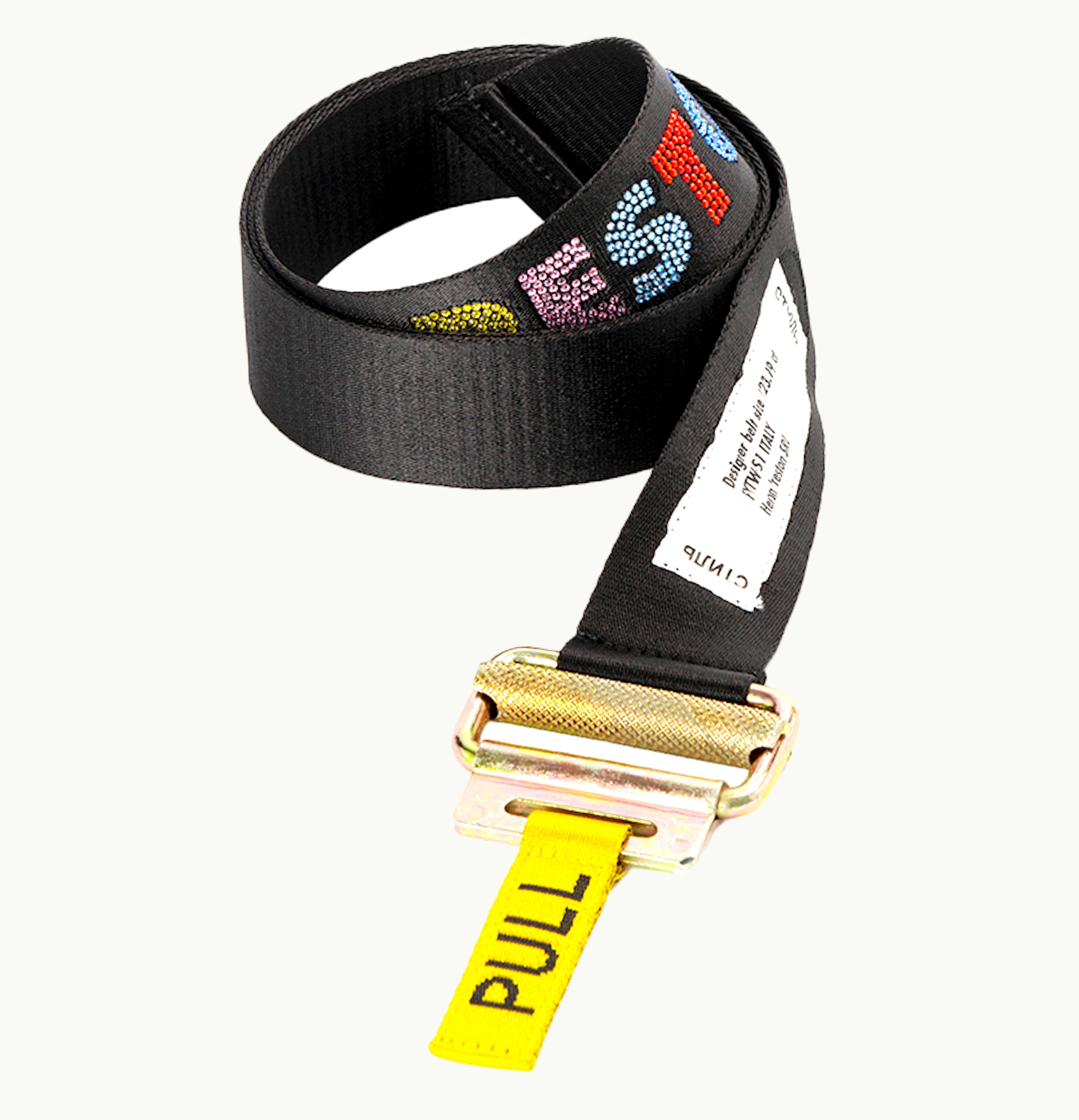 Heron Preston Heron Preston Jacquard Strass Tape Belt SS19 Black Multicolor