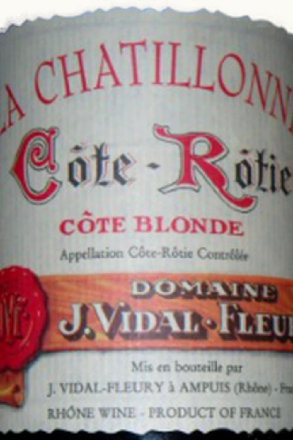 J. Vidal-Fleury J. VIdal-Fleury La Chatillon Blond Cote Rotie Rhone France, 1994