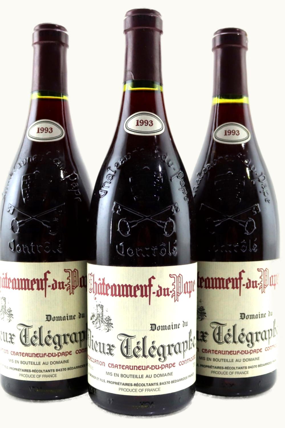 Domaine du Vieux Télégraphe Domaine du Vieux Télégraphe Chateauneuf Pape La Crau Rhone France, 1993