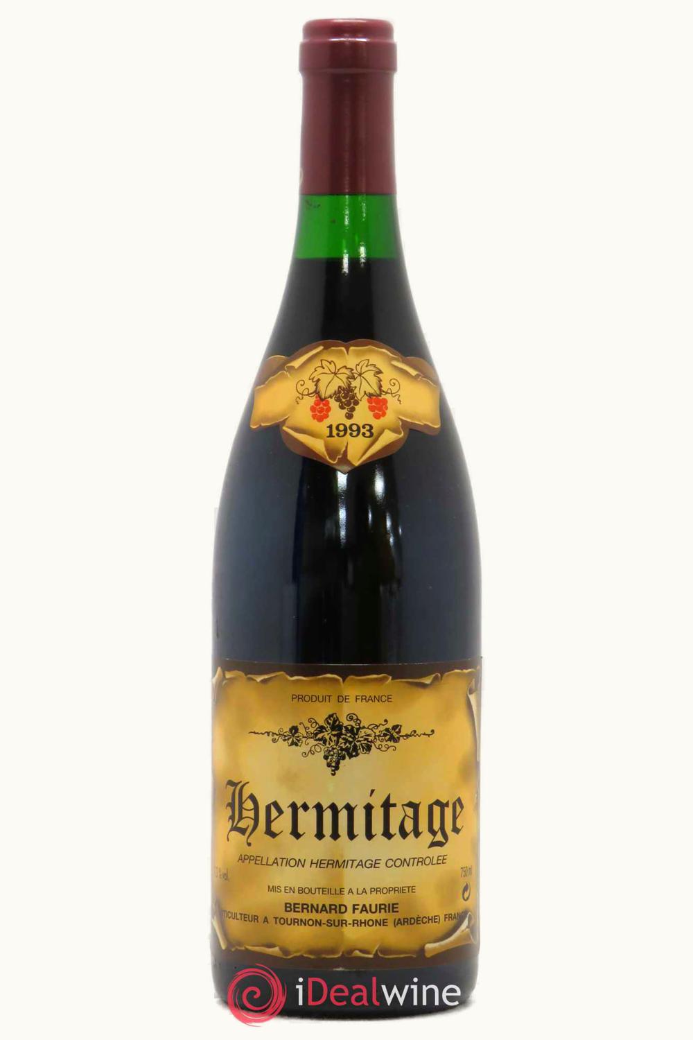 Bernard Faurie Rouge Hermitage Rhone France, 1993