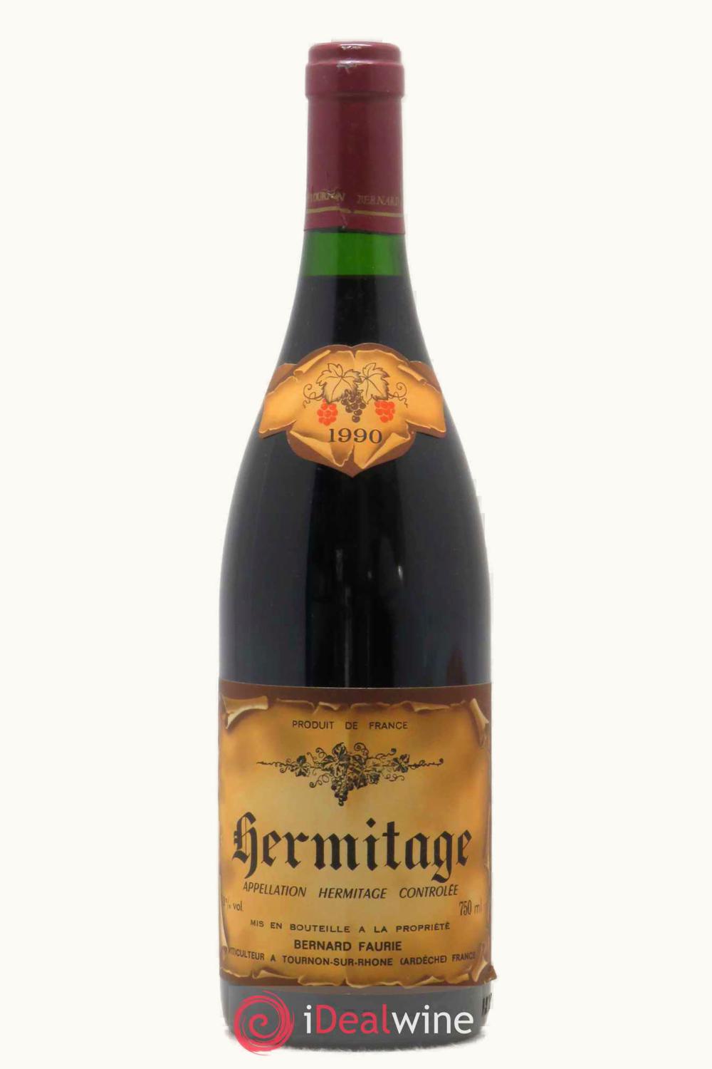 Bernard Faurie Rouge Hermitage Rhone France, 1990