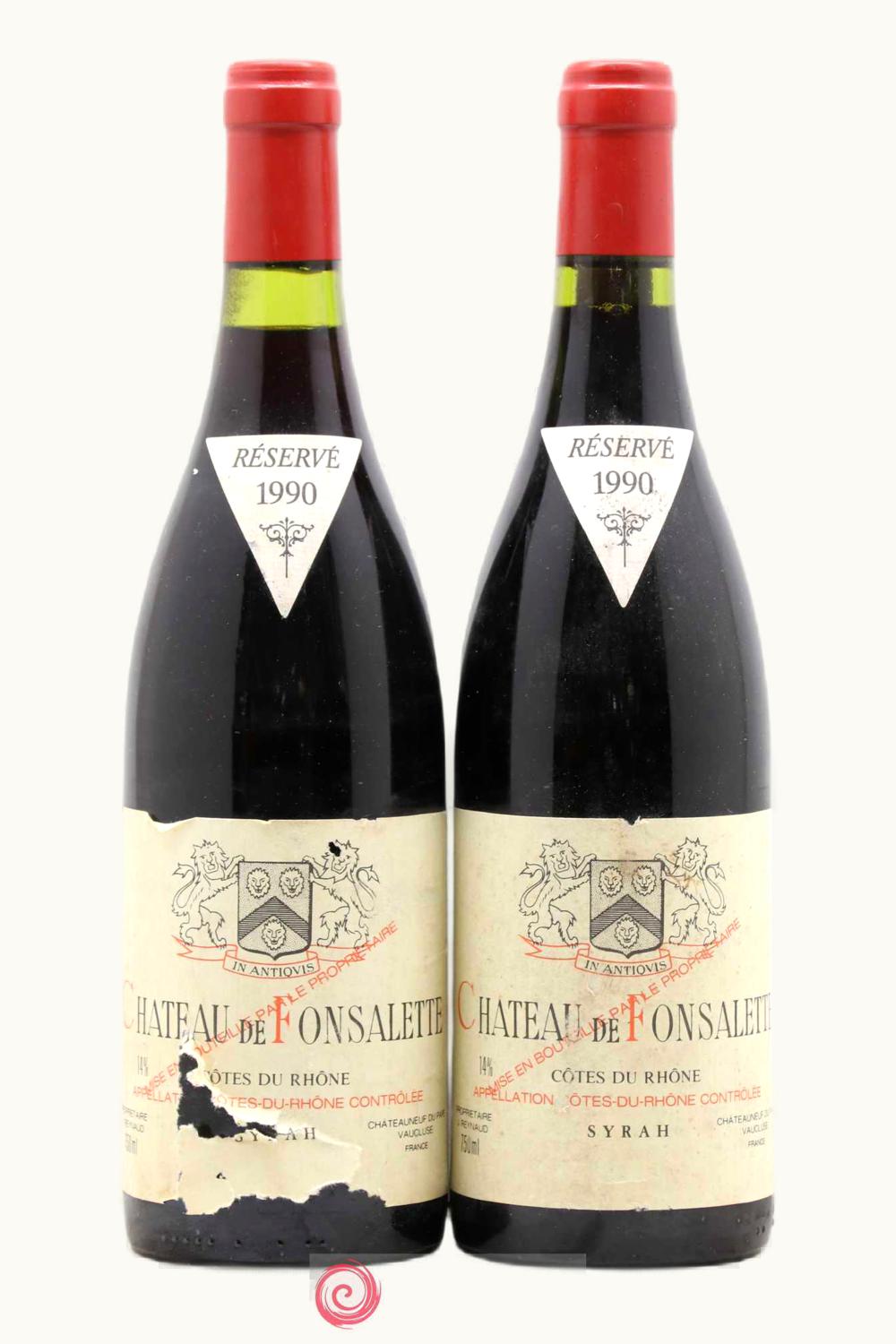 De Fonsalette Cuvee Sra Rsrv Cote du Rhone France, 1990