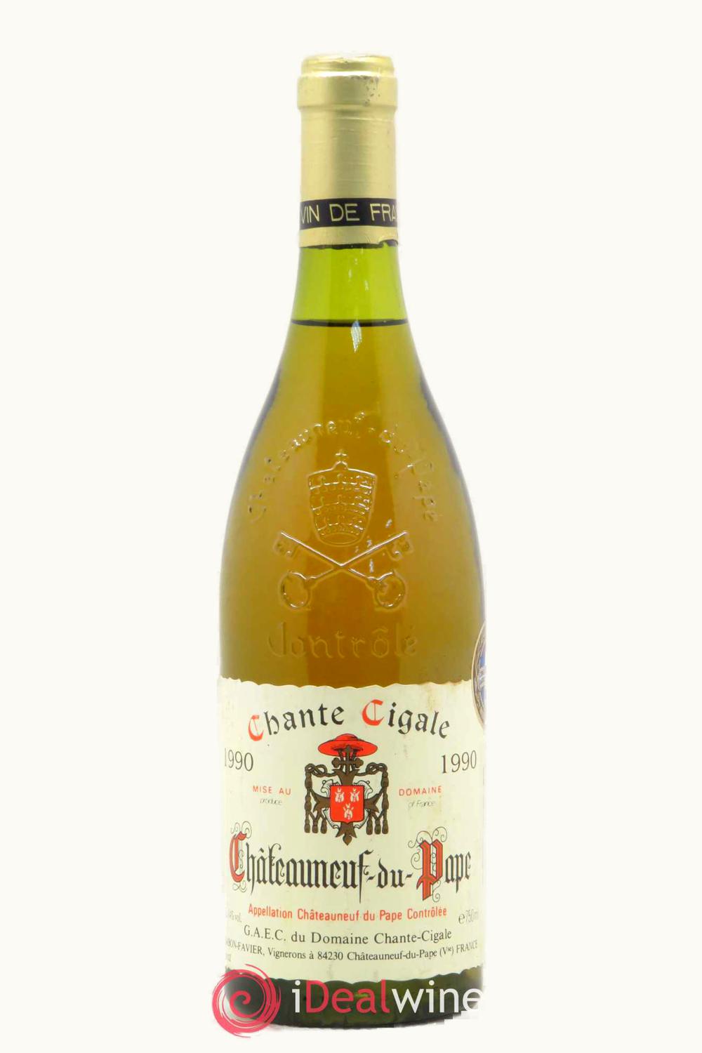 Domaine Chante Cigale Domaine Chante Cigale Blanc Chateauneuf du Pape Rhone France, 1990