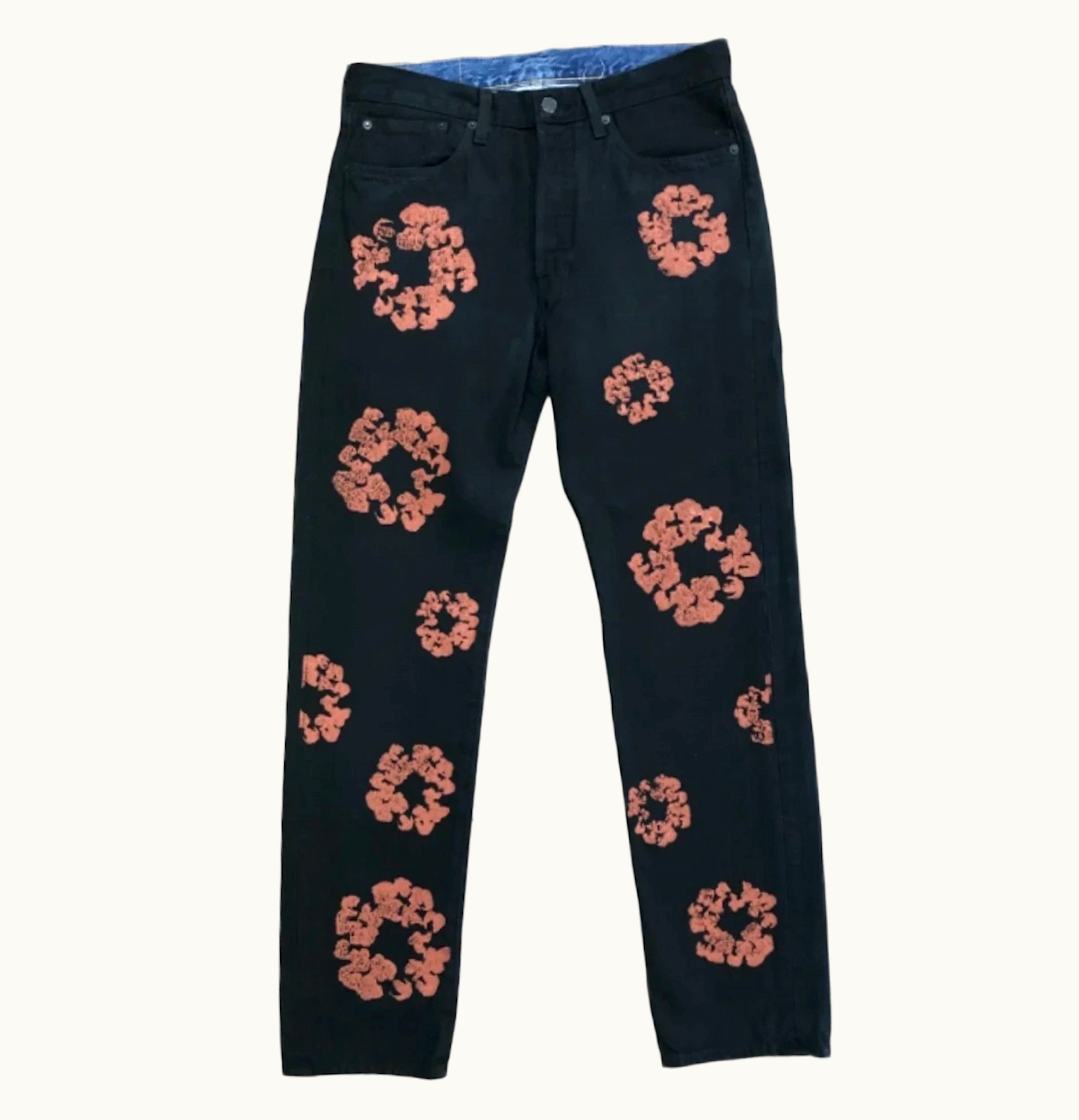 Denim Tears Denim Tears Levis Cotton Wreath Jeans Black Red Clay