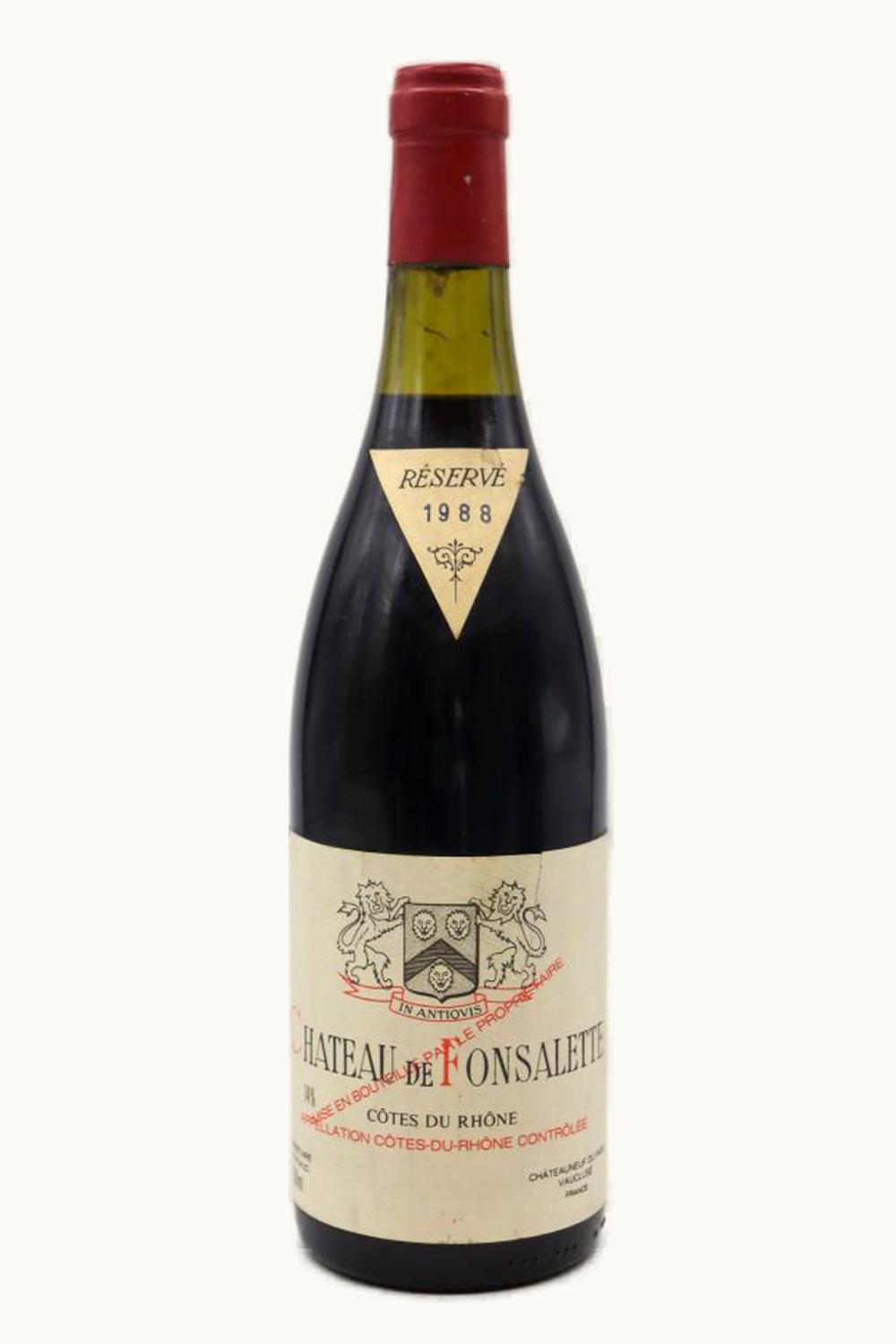 De Fonsalette De Fonsalette Réservé Côte du Rhône France, 1988