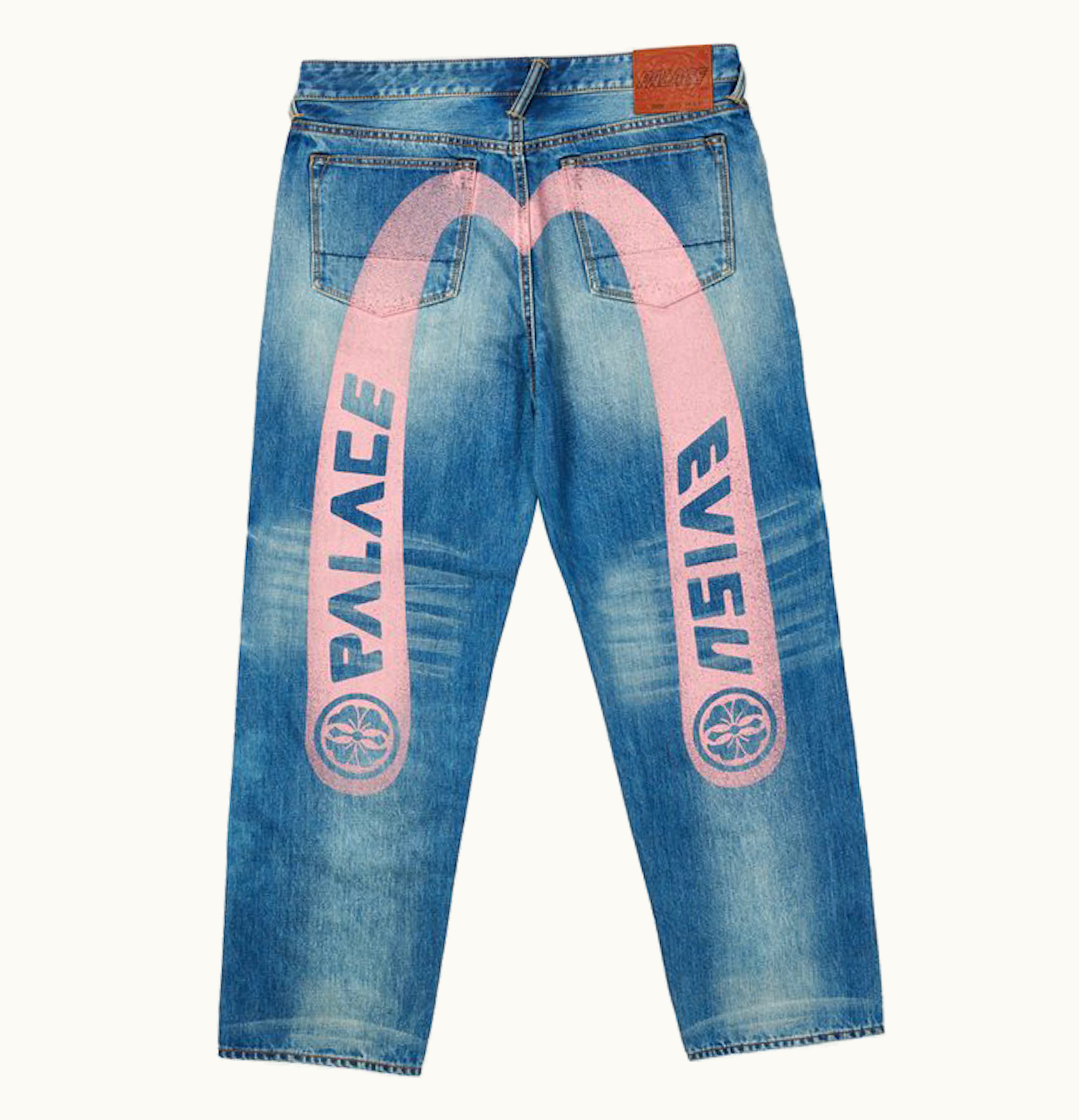 Palace Palace x Evisu 2008 Classic Daicock Denim Jeans Indigo Mid Wash