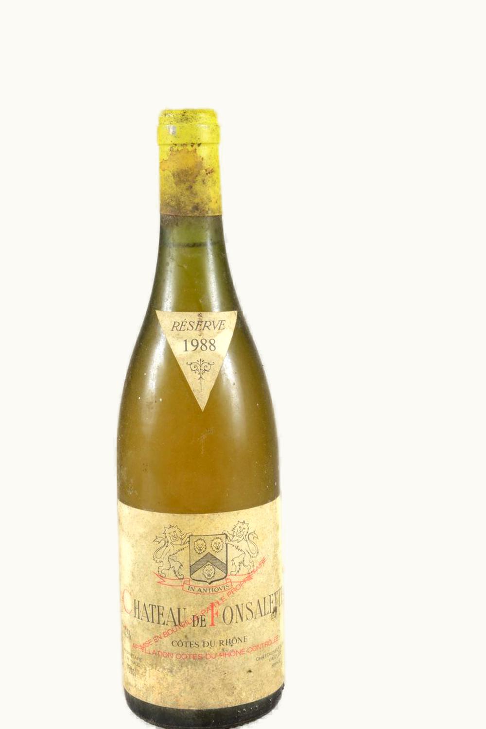 De Fonsalette De Fonsalette Blanc Réserve Côte du Rhône France, 1988