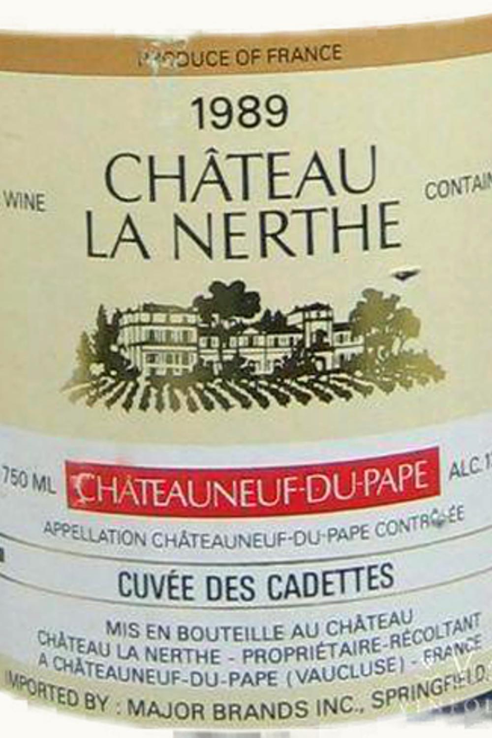 Château La Nerthe La Nerthe Cuvée de Cadet Châteauneuf-du-Pape Rhône, 1986