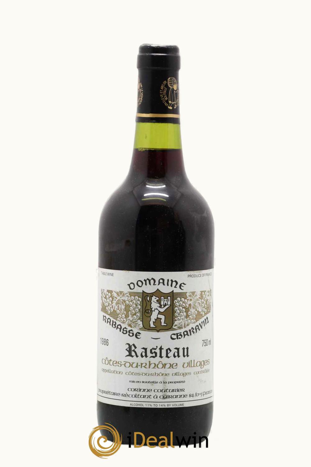 Domaine Rabasse-Charavin Domaine Rabasse-Charavin Rasteau Rhône, 1986