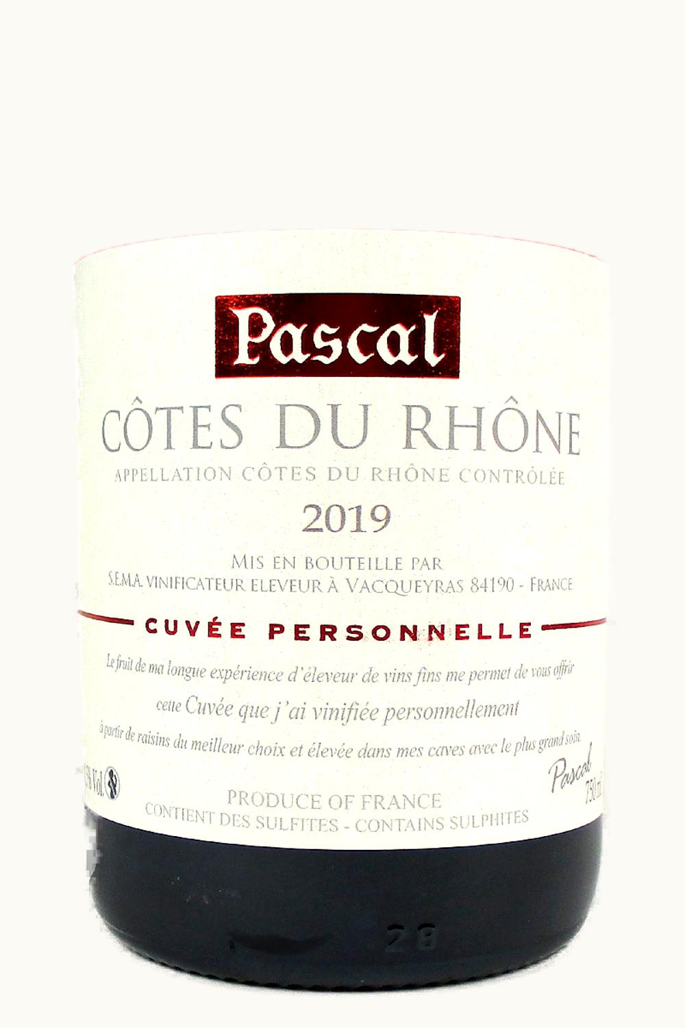 Pascal Cuvee Personnel Pascal Cuvee Personnel Côte du Rhône France, 1983